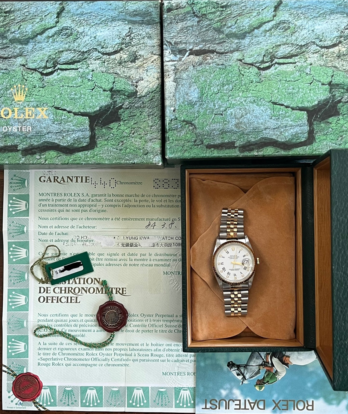 Rolex Datejust 36mm Ref.16233 Box & Papers White Roman Diamond Dial