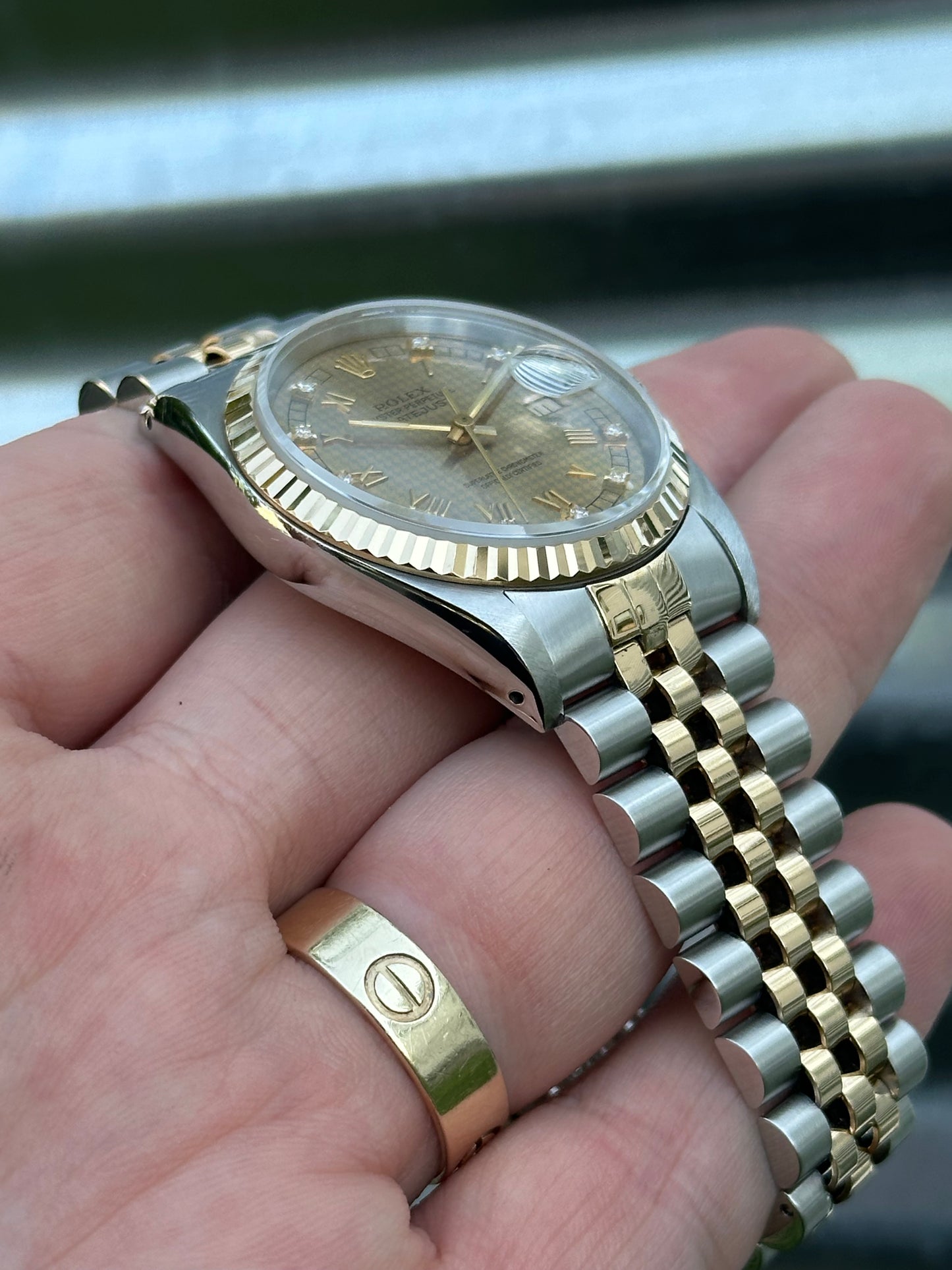 Rolex Datejust 36mm Ref.16233 Box & Papers “Houndstooth Dial”
