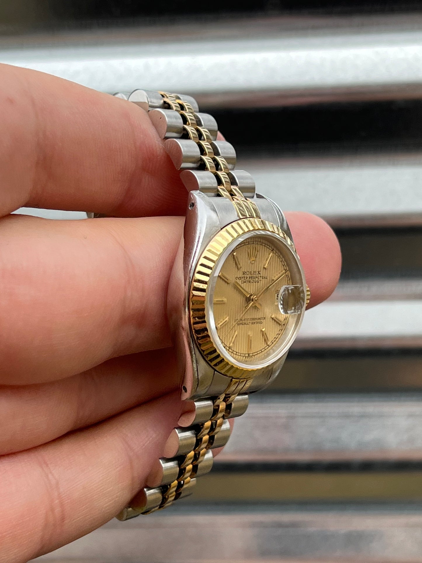 Rolex Ladies Datejust 26mm Ref.69173 “Tapestry Dial” Box & Papers