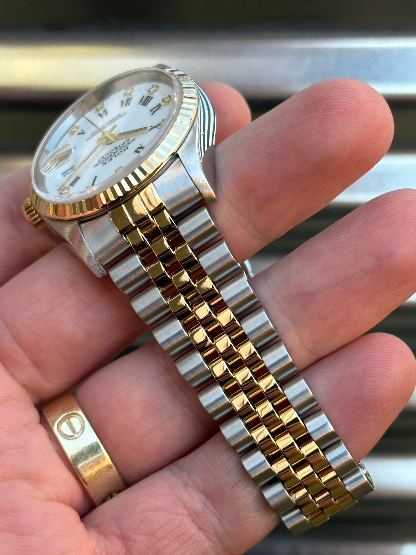 Rolex Datejust 36mm Ref.16233 “White Roman Diamond Dial” Box & Papers