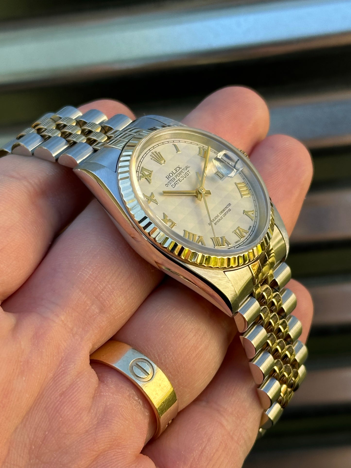 Rolex Datejust “Pyramid Dial” 36mm Ref.16233 Box & Papers