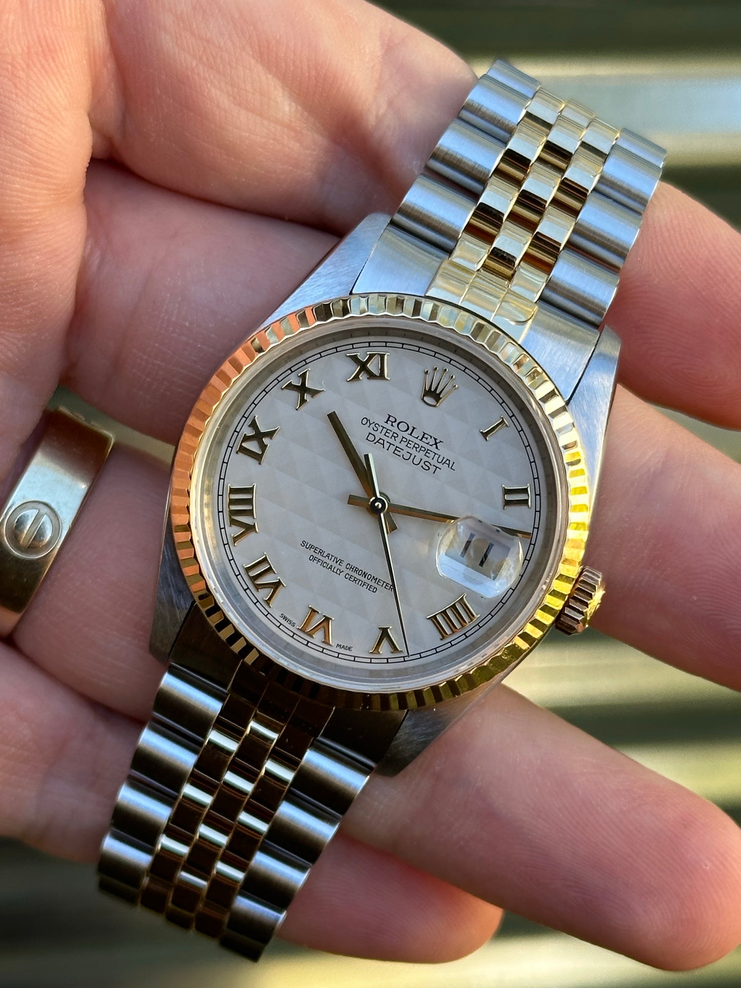 Rolex Datejust “Pyramid Dial” 36mm Ref.16233 Box & Papers