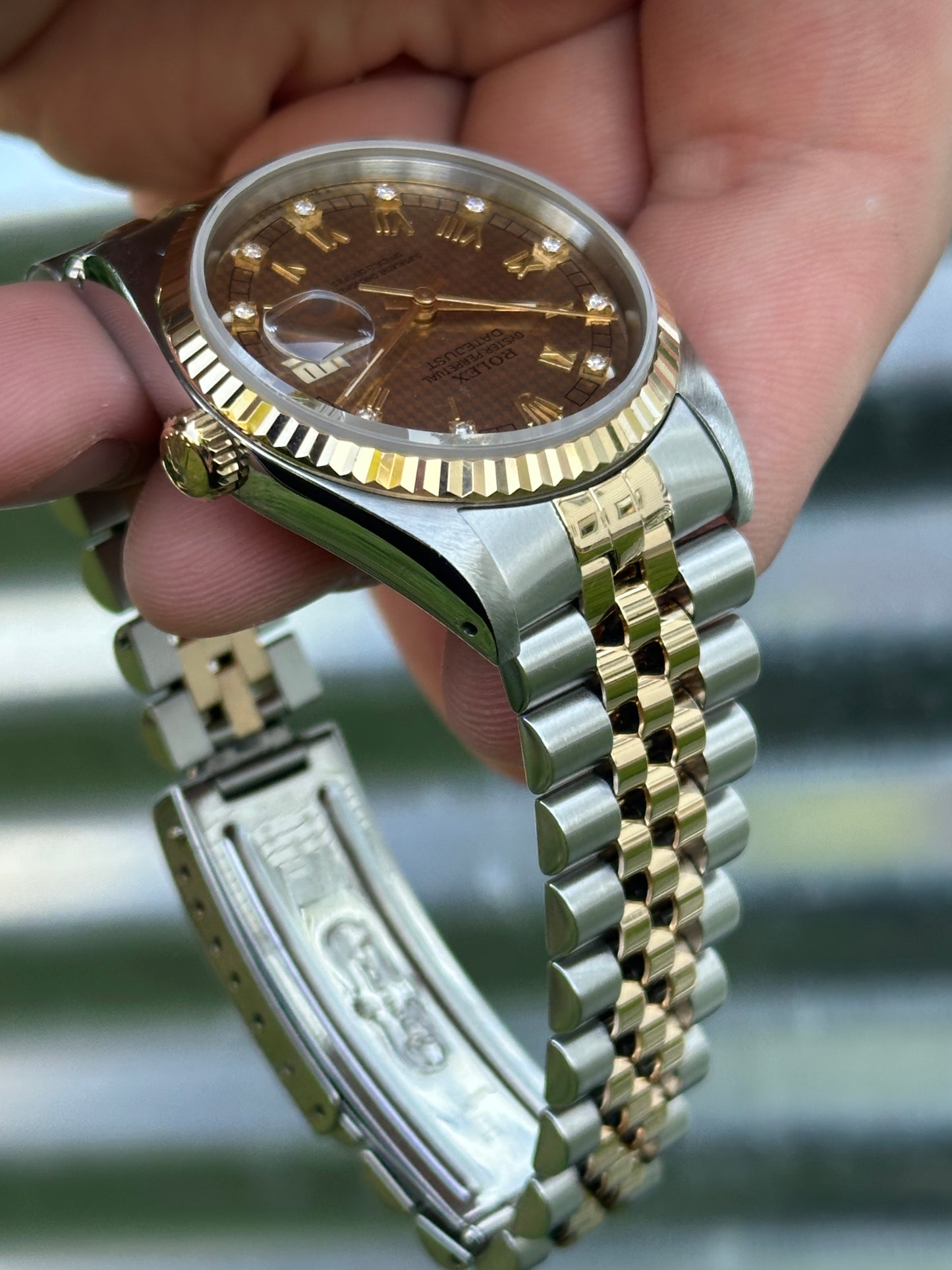 Rolex Datejust 36mm Ref.16233 Box & Papers “Houndstooth Dial”