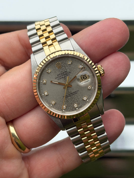 Rolex Datejust “Anniversary Diamond Dial” 36mm Ref.16233 Box & Papers