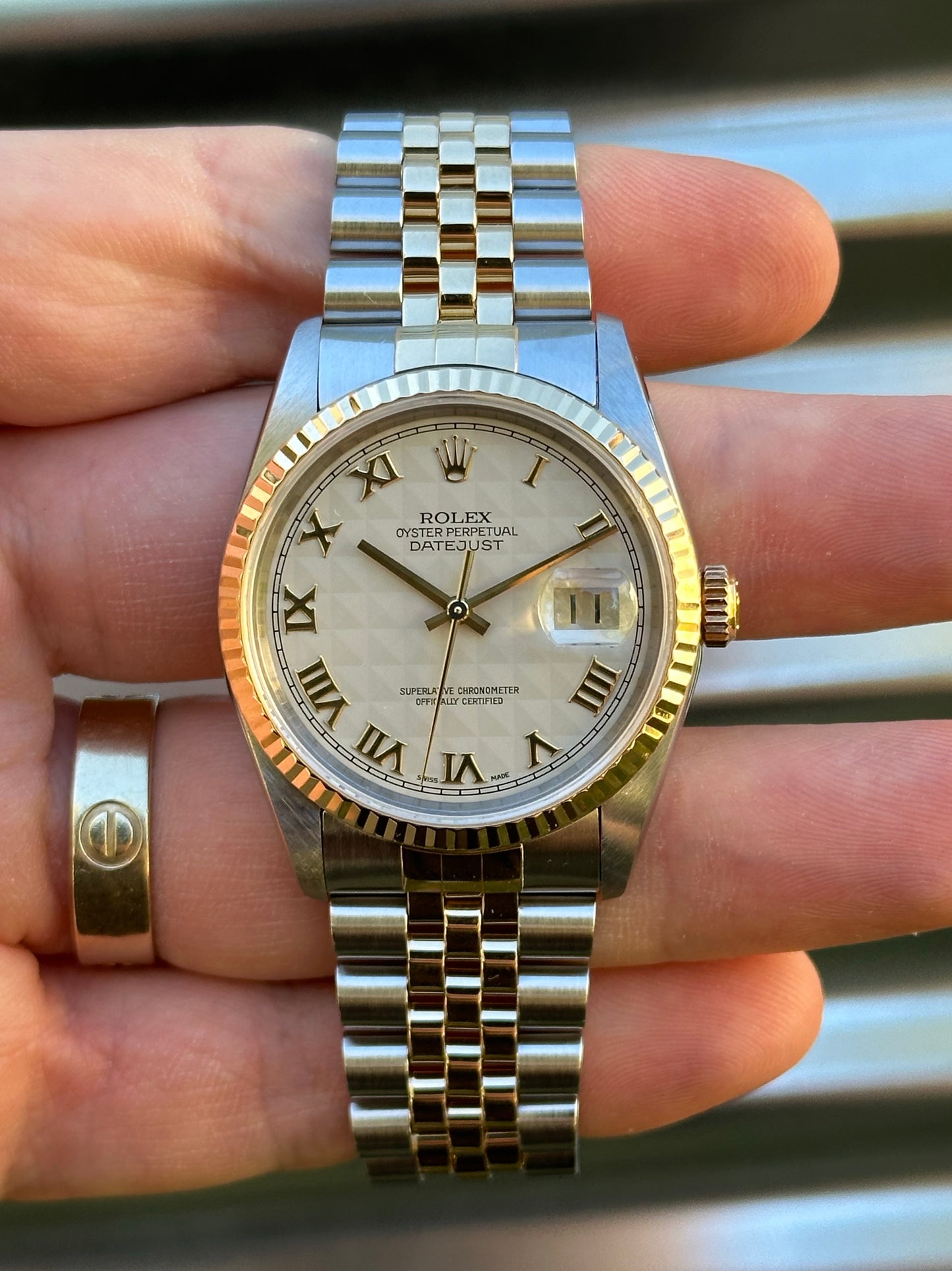 Rolex Datejust “Pyramid Dial” 36mm Ref.16233 Box & Papers