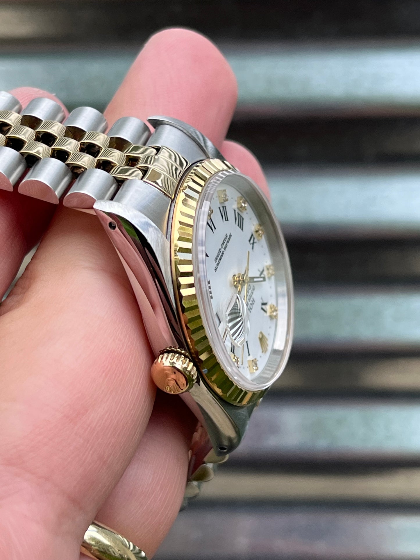 Rolex Datejust “White Roman Diamond Dial” 36mm Ref.16233 Box & Papers
