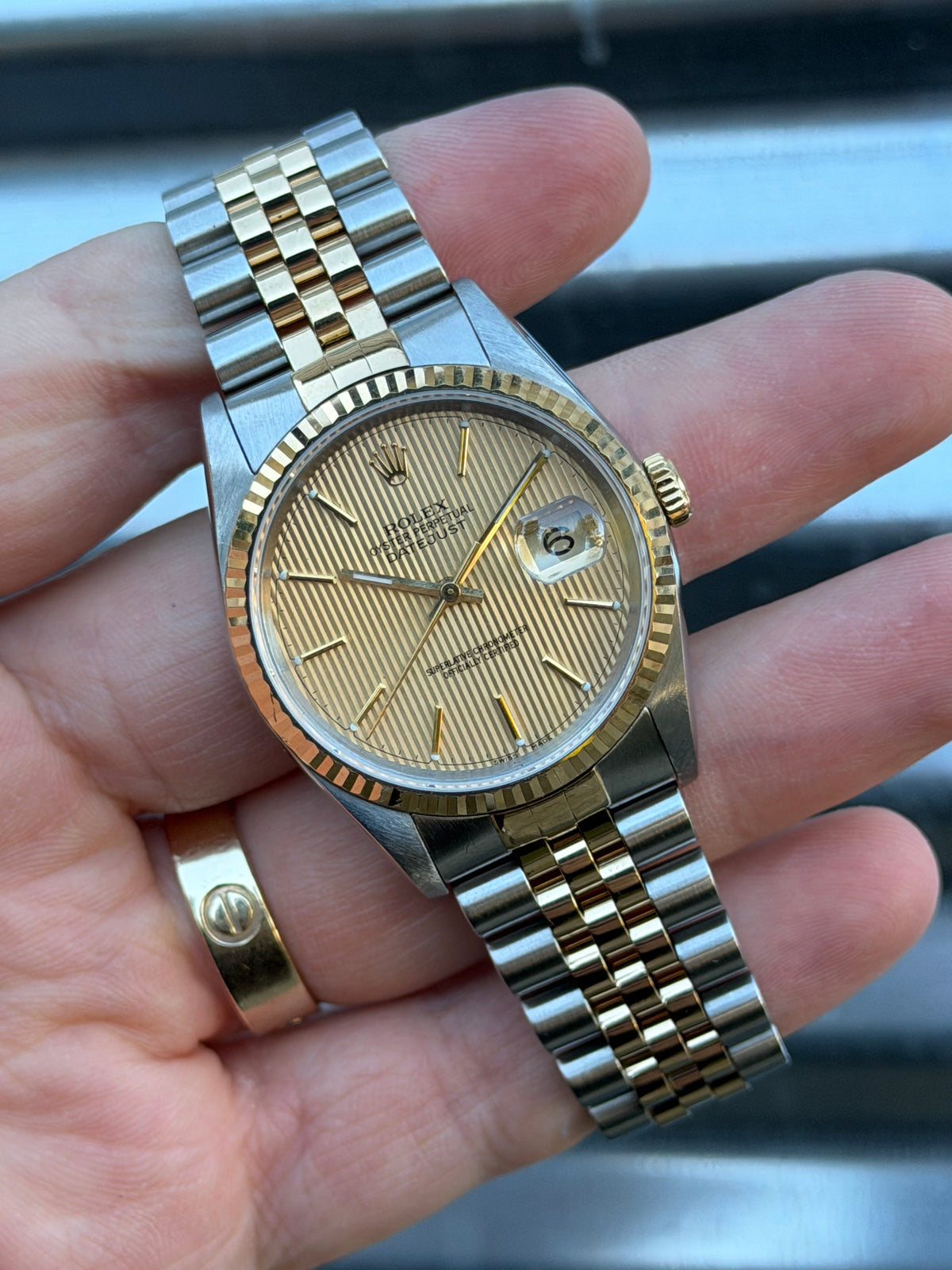 Rolex Datejust “Tapestry Dial” 36mm Ref.16233 Box & Papers