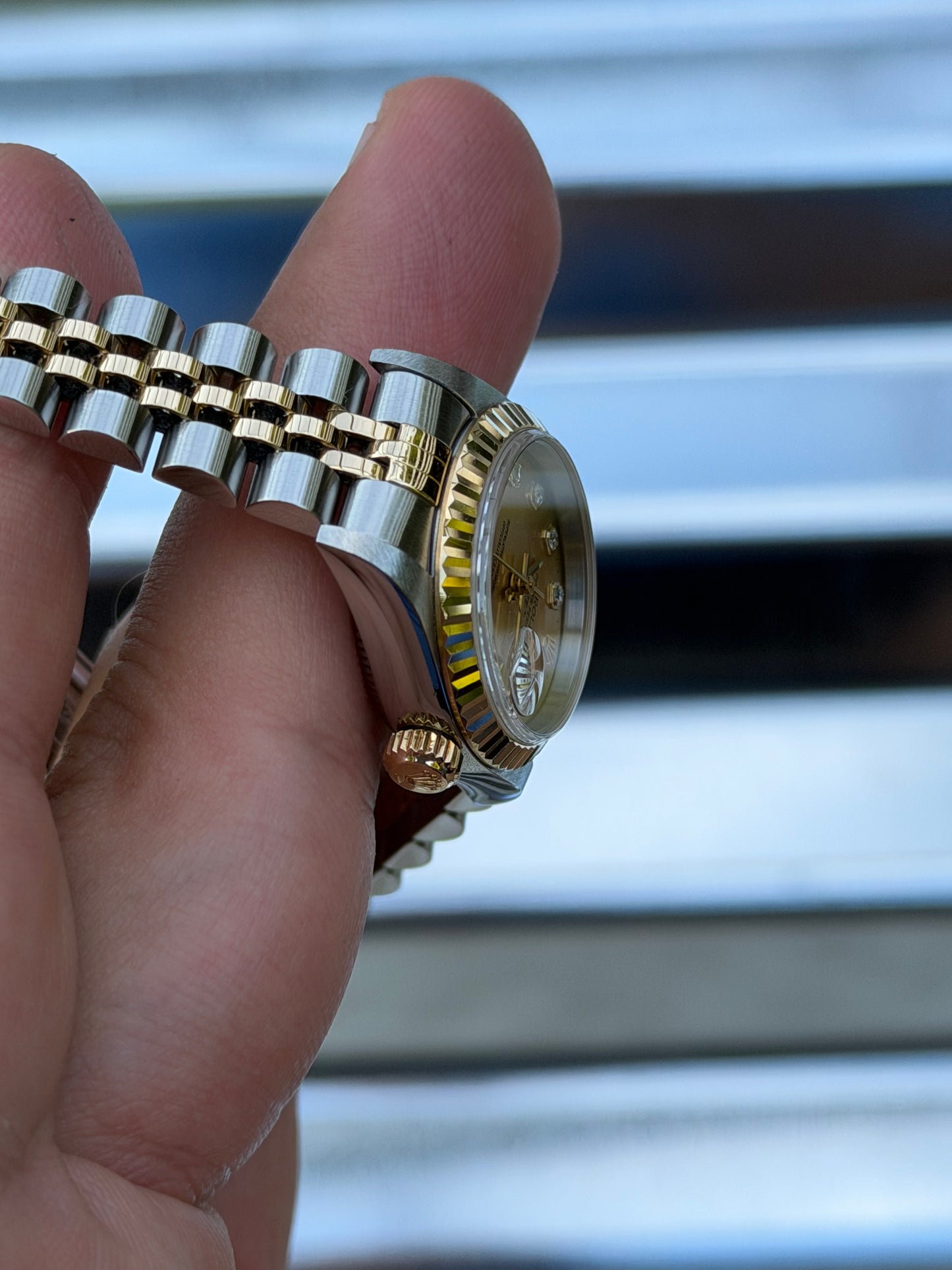 Rolex Ladies Datejust “Champagne Diamond Dial” 26mm Ref.69173 Box & Papers
