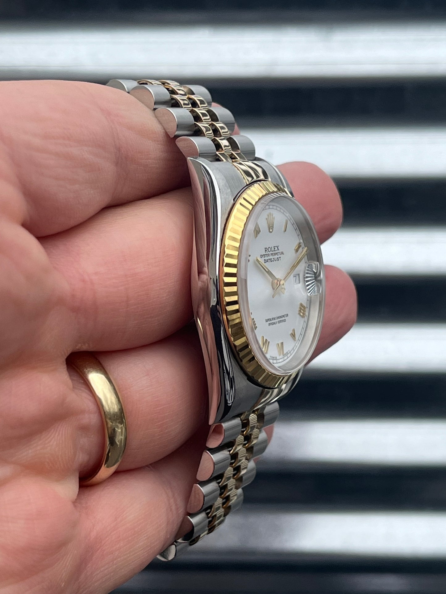 Rolex Datejust White Roman Numeral 36mm Ref.16233 Box & Papers