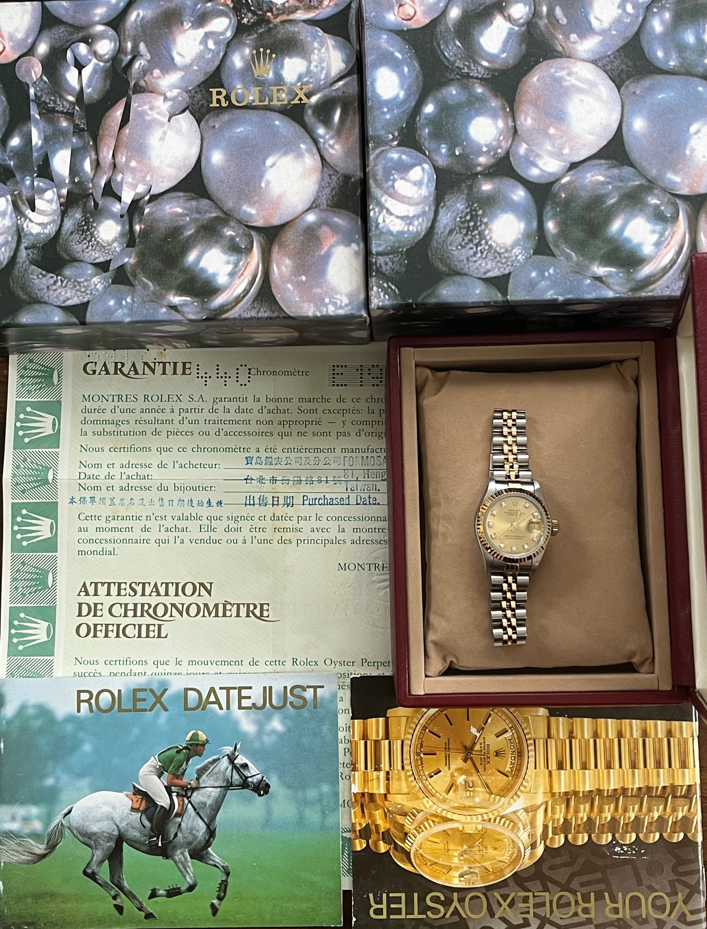 Rolex Ladies Datejust 26mm Ref.69173 Box & Papers “Champagne Diamond Dial”
