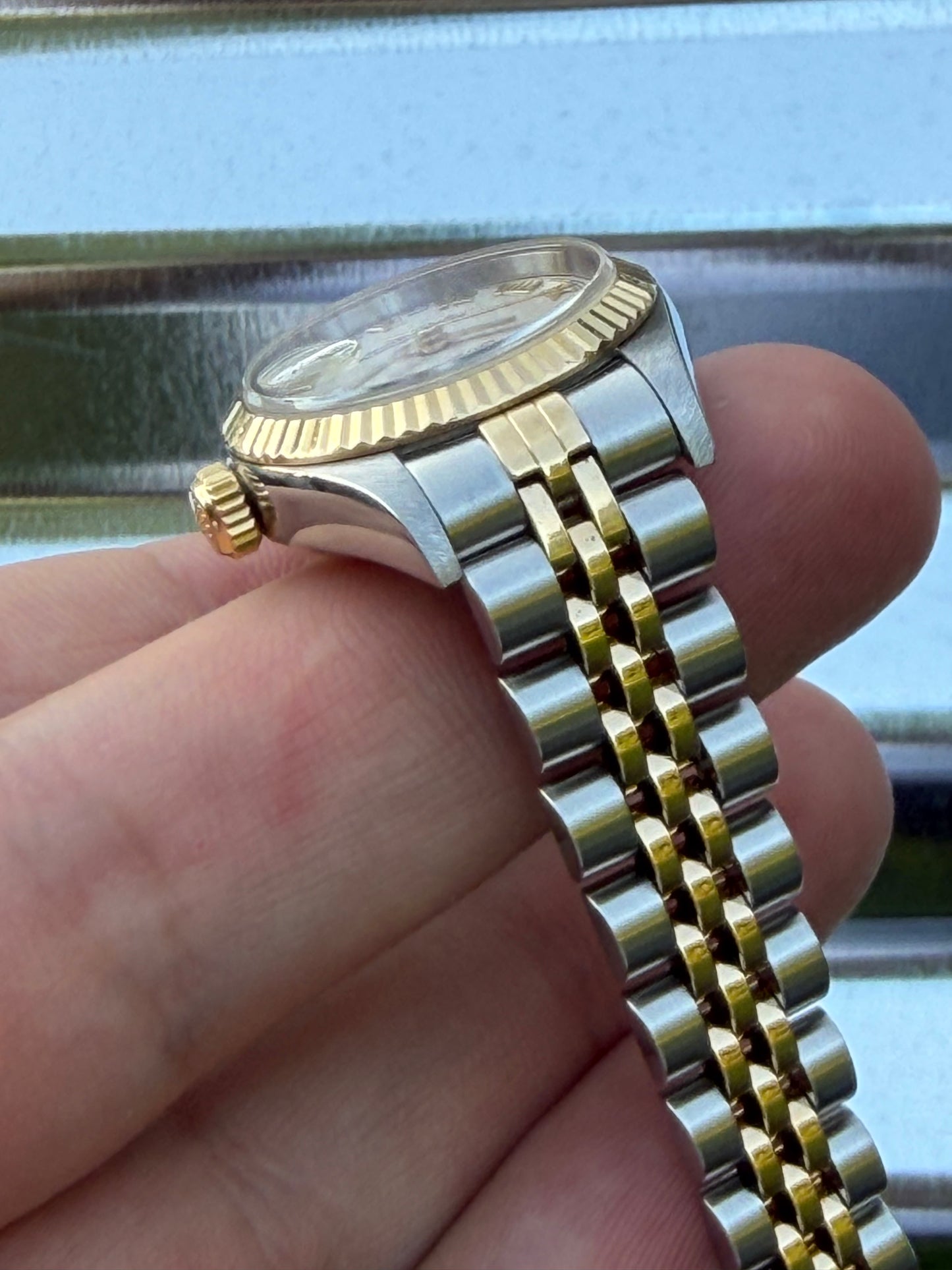 Rolex Ladies Datejust “Pyramid Dial” 26mm Ref.69173 Box & Papers