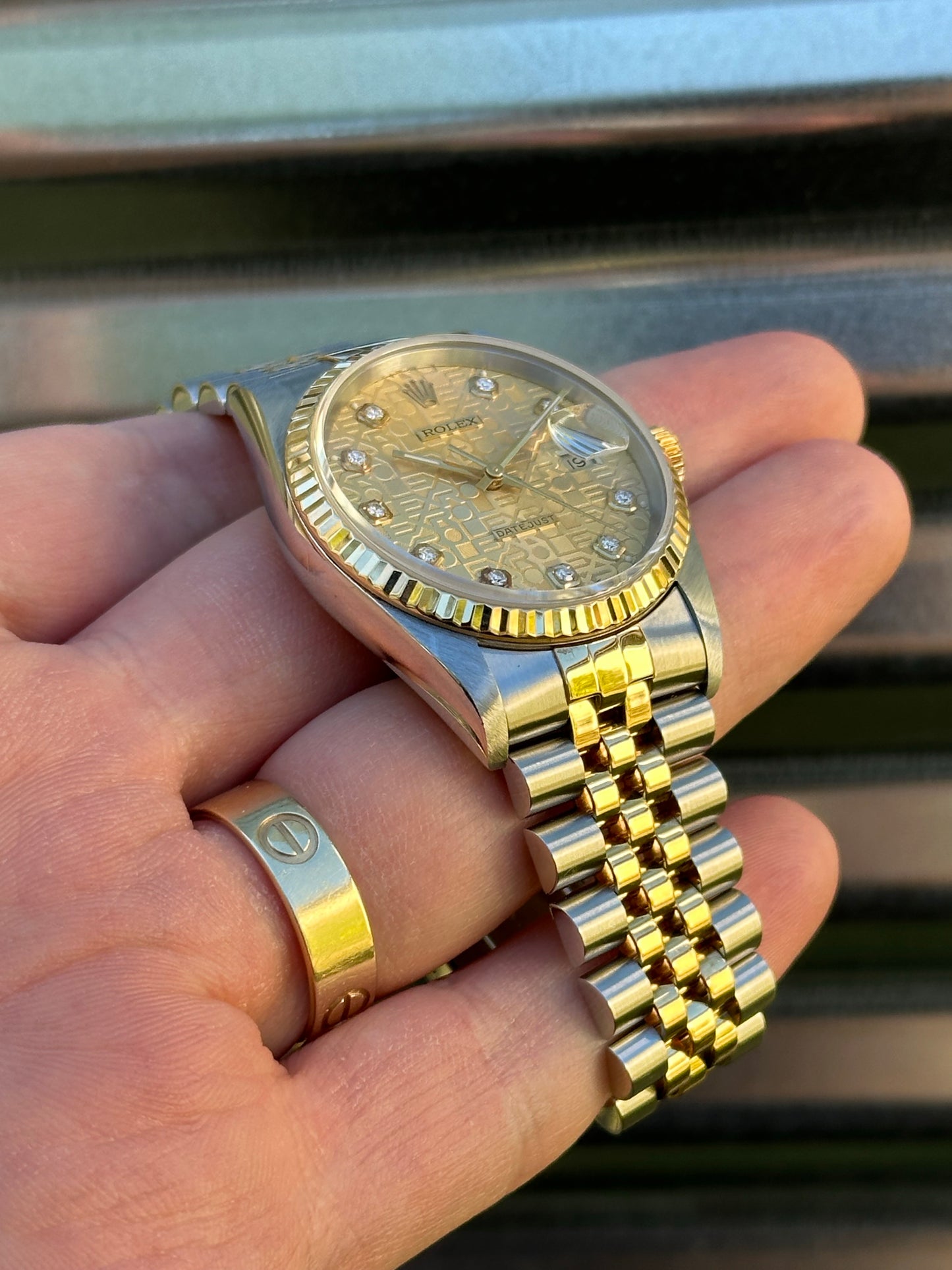 Rolex Datejust 36mm Ref.16233 “Anniversary Diamond Dial” Box & Papers