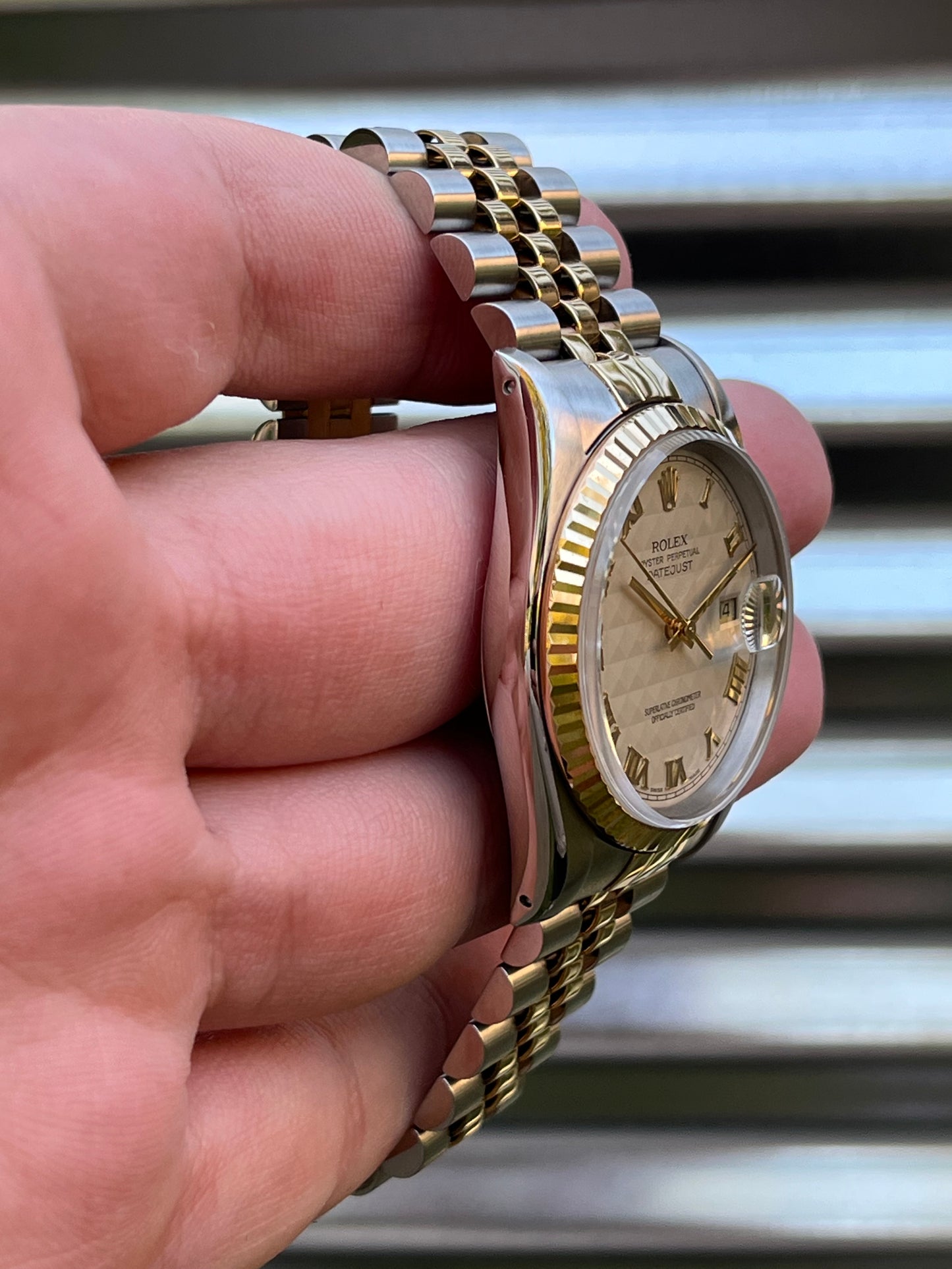 Rolex Datejust 36mm Ref.16233 “Pyramid Dial” Box & Papers