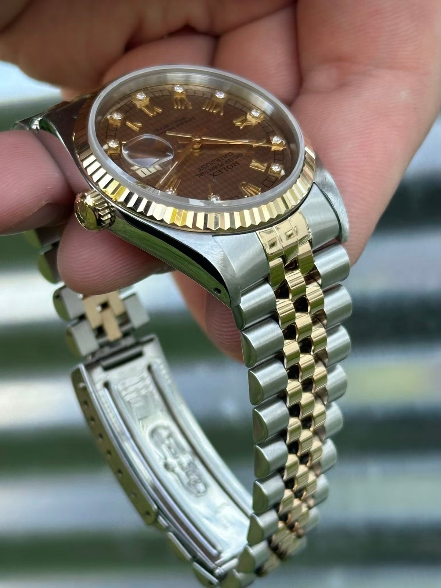 Rolex Datejust “Houndstooth Dial” 36mm Ref.16233 Box & Papers