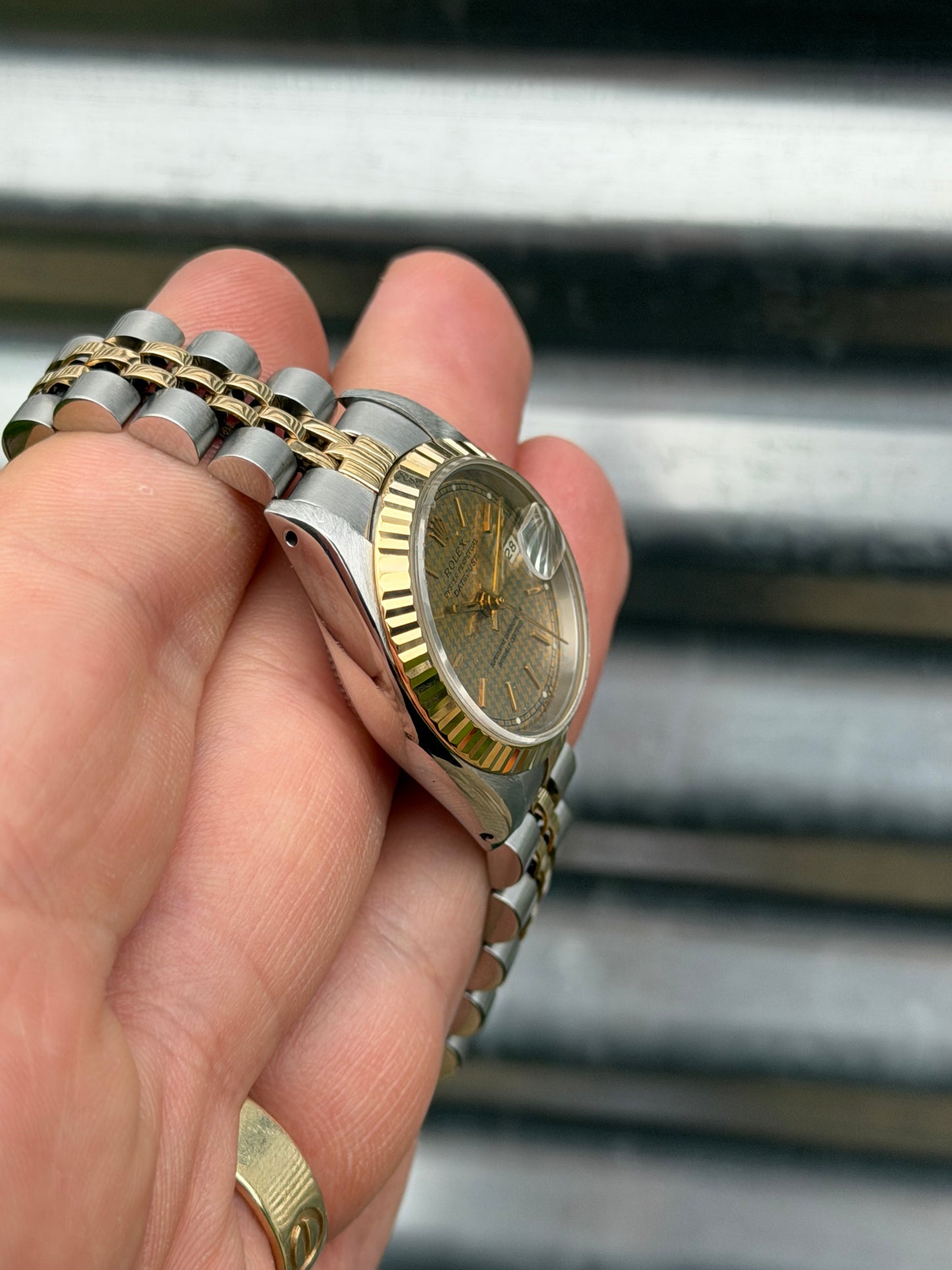 Rolex Ladies Datejust “Houndstooth Dial” 26mm Ref.16233 Box & Papers