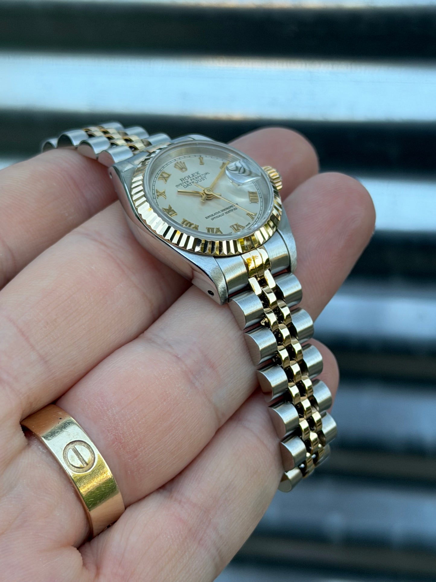 Rolex Ladies Datejust “Pyramid Dial” 26mm Ref.69173 Box & Papers