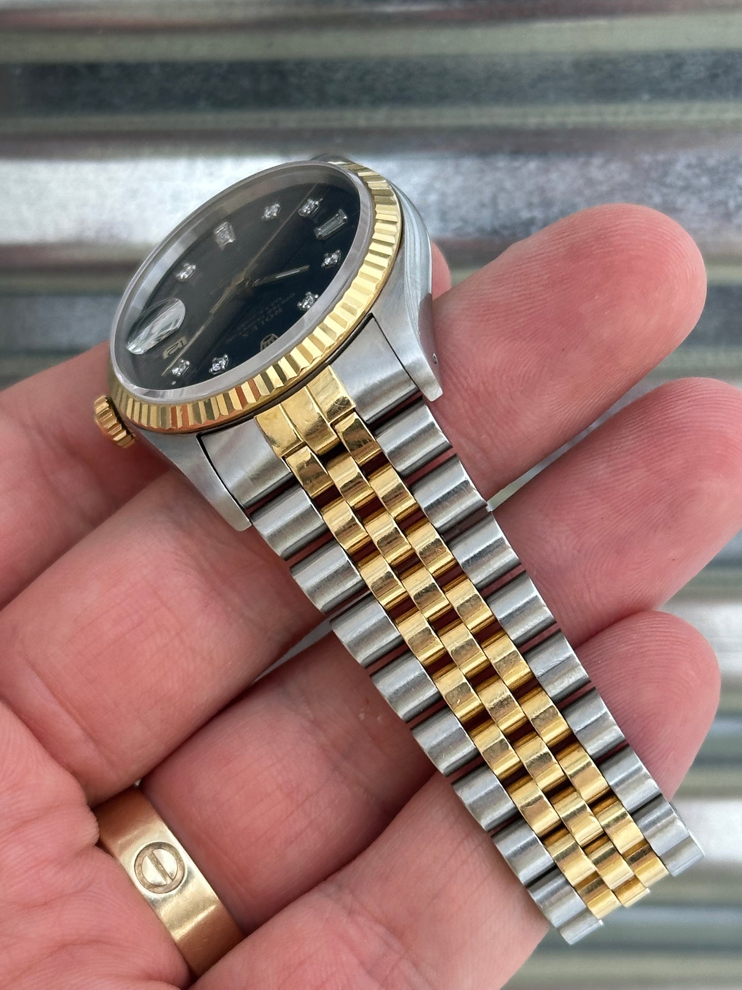 Rolex Datejust “Custom Black Diamond Dial” 36mm Ref.16233 Box & Papers