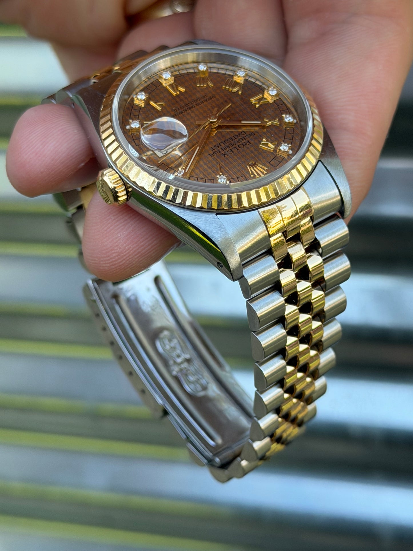 Rolex Datejust “Houndstooth Dial” 36mm Ref.16233 Box & Papers
