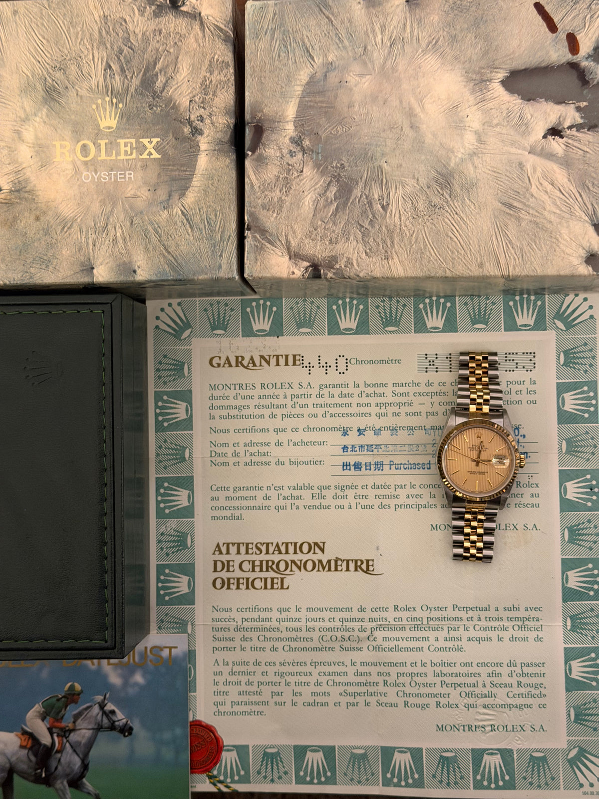 Rolex Datejust “Tapestry Dial” 36mm Ref.16233 Box & Papers
