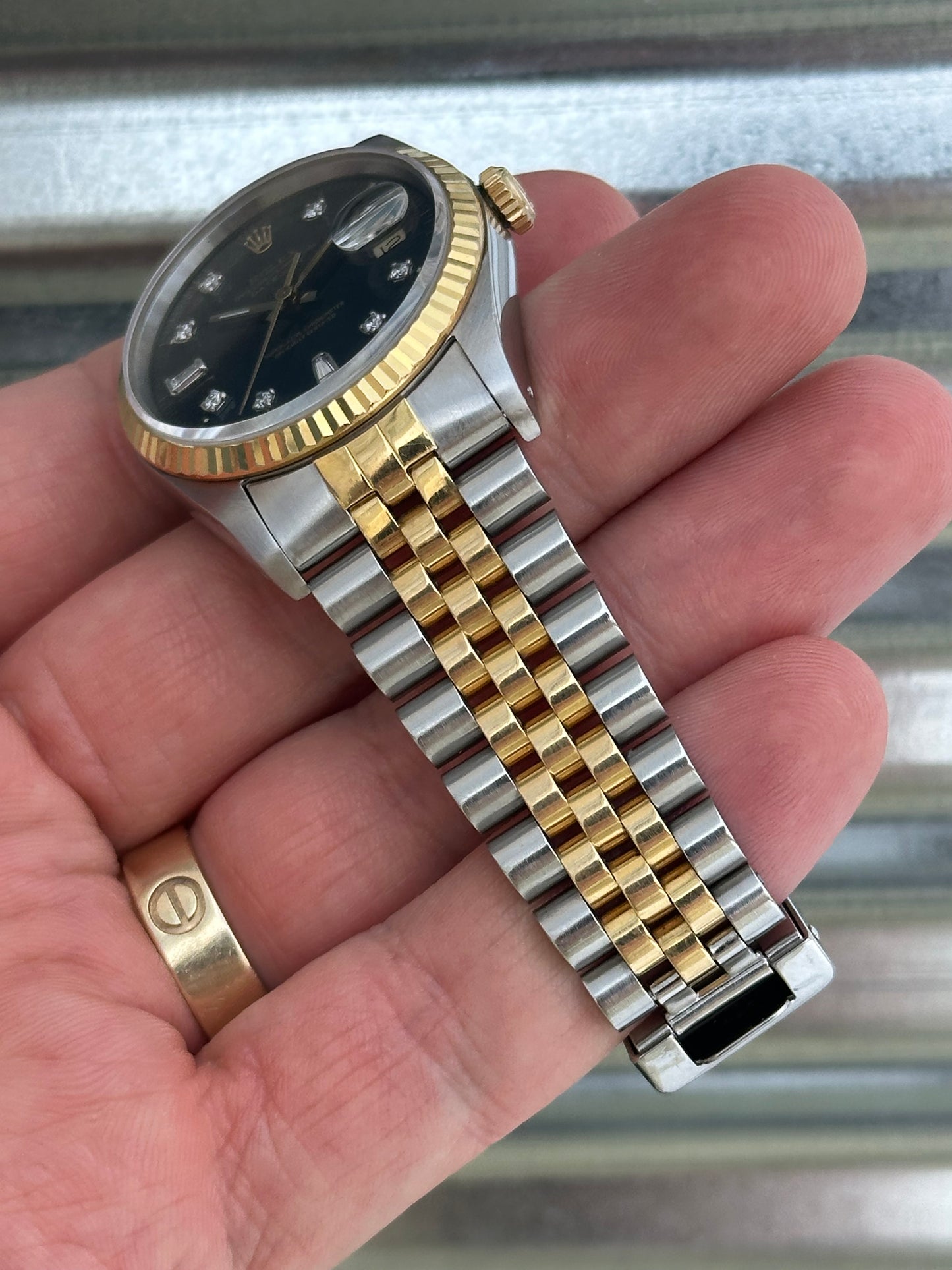 Rolex Datejust “Custom Black Diamond Dial” 36mm Ref.16233 Box & Papers