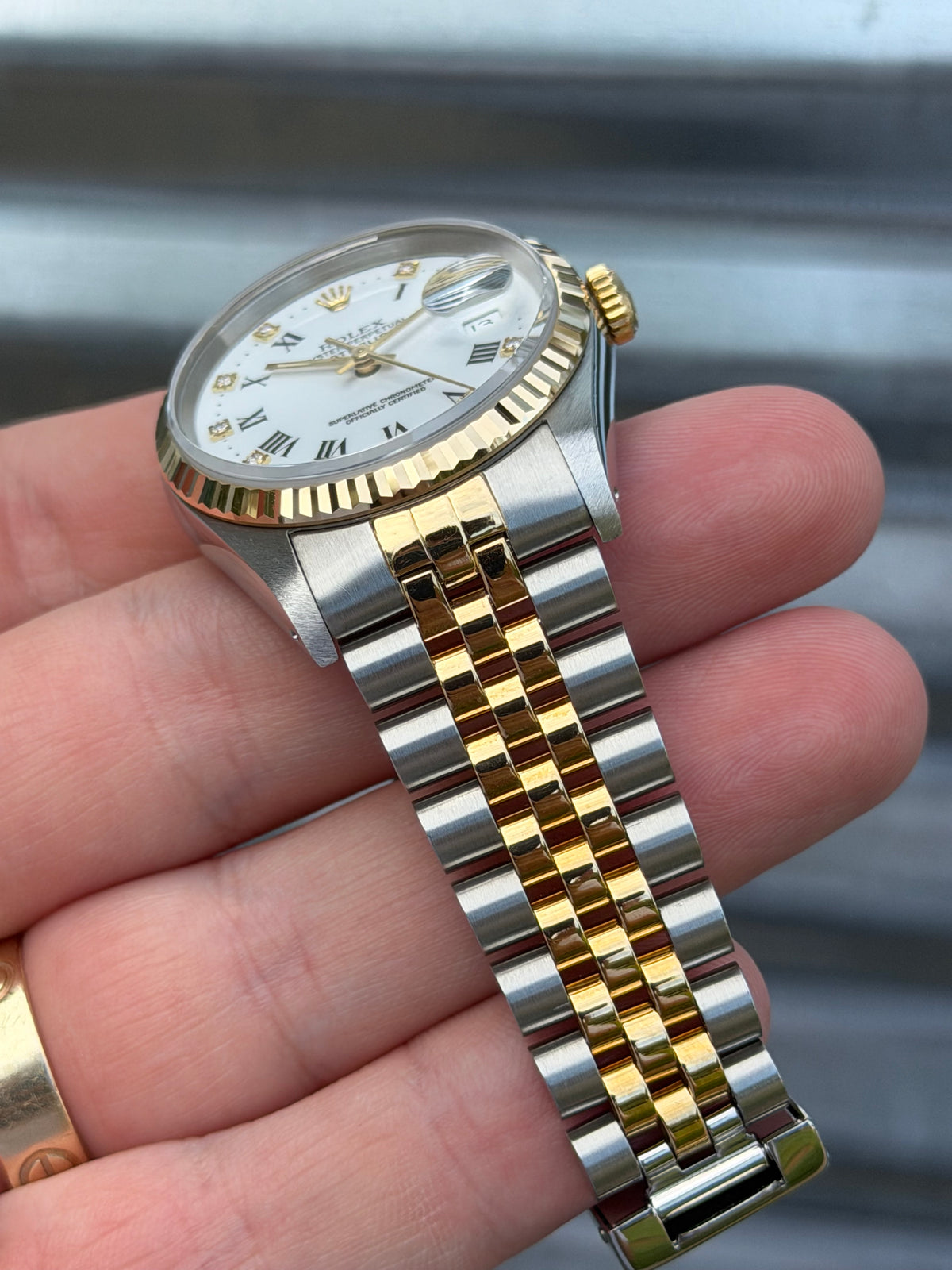 Rolex Datejust 36mm Ref.16233 White Roman Diamond Dial Box & Papers