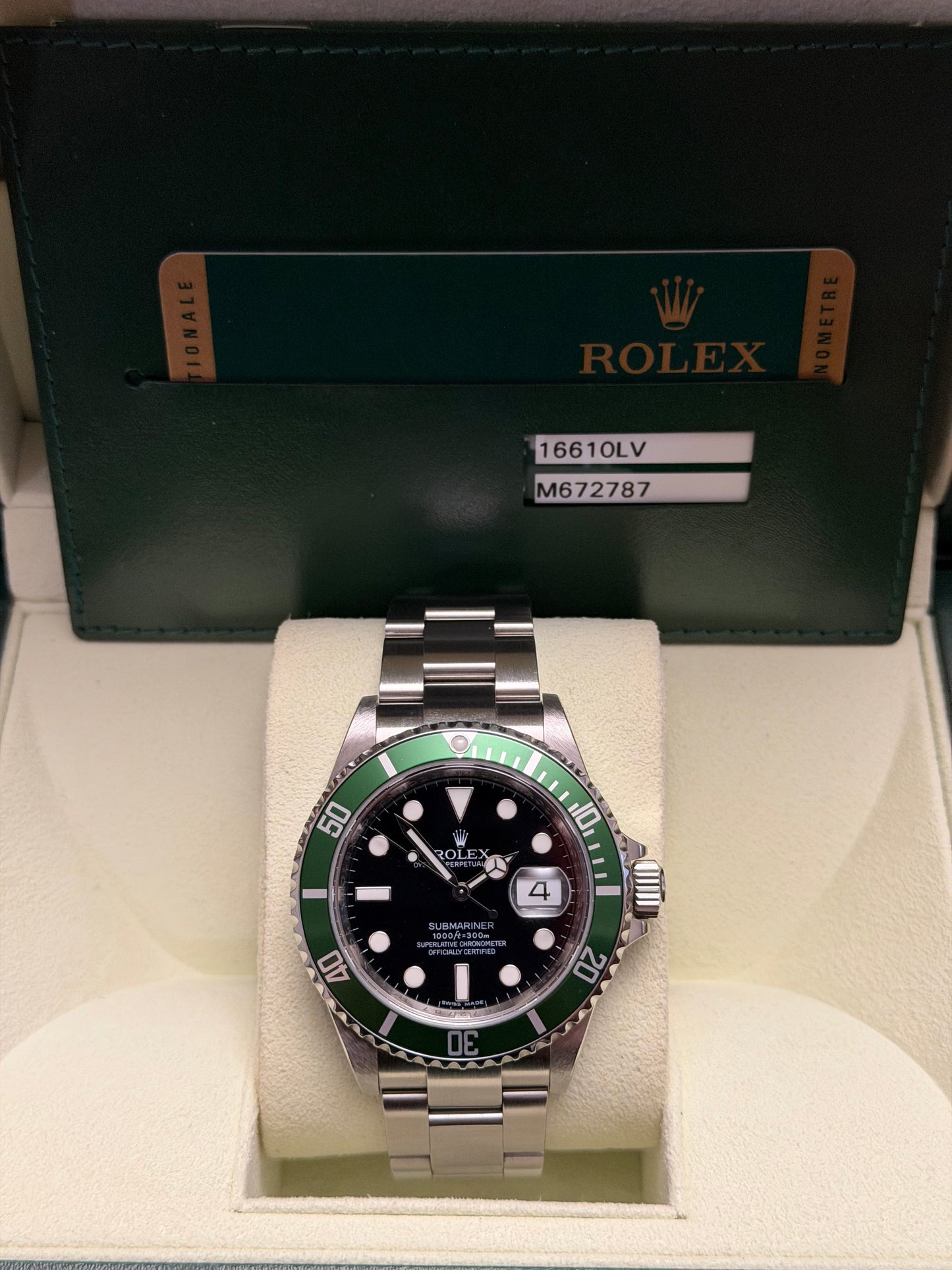 Rolex Submariner Date “Kermit” 40mm Ref.16610LV Box & Papers