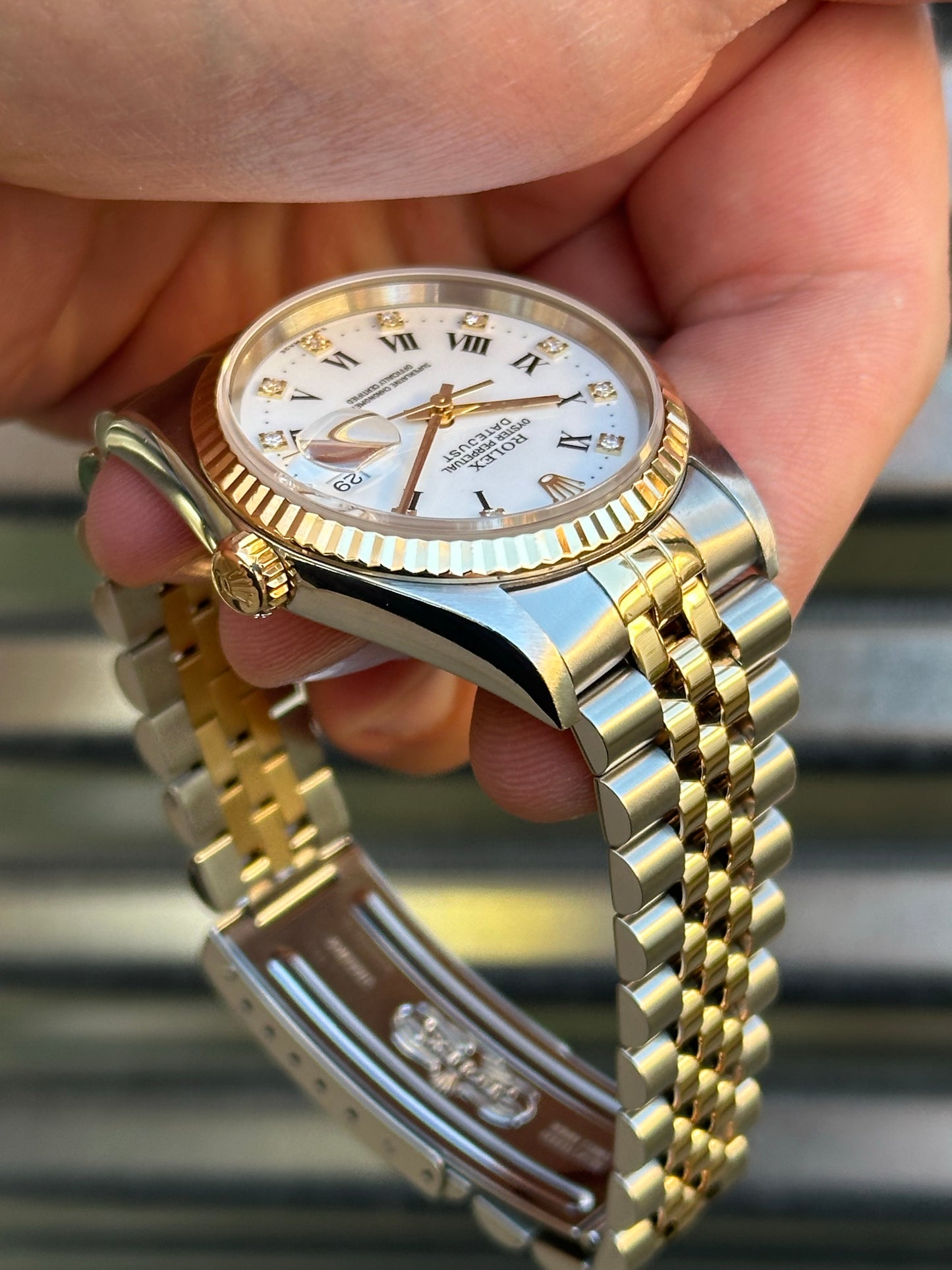 Rolex Datejust 36mm Ref.16233 “White Roman Diamond Dial” Box & Papers