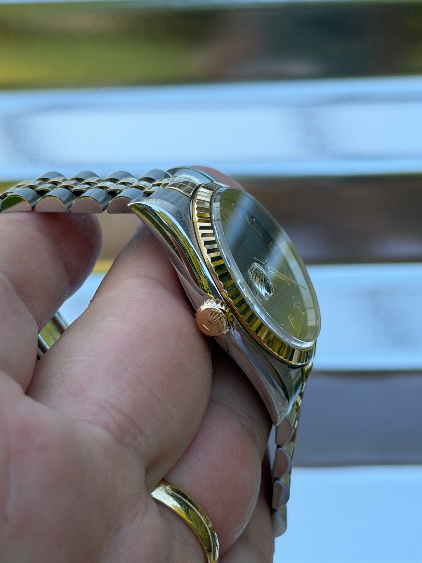Rolex Datejust “Gray Roman Numeral Dial” 36mm Ref.16233 Box & Papers