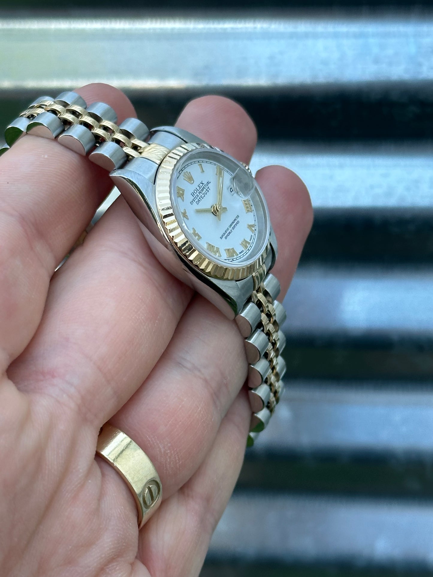 Rolex Ladies Datejust 26mm Ref.79173 Box & Papers “White Roman Dial”