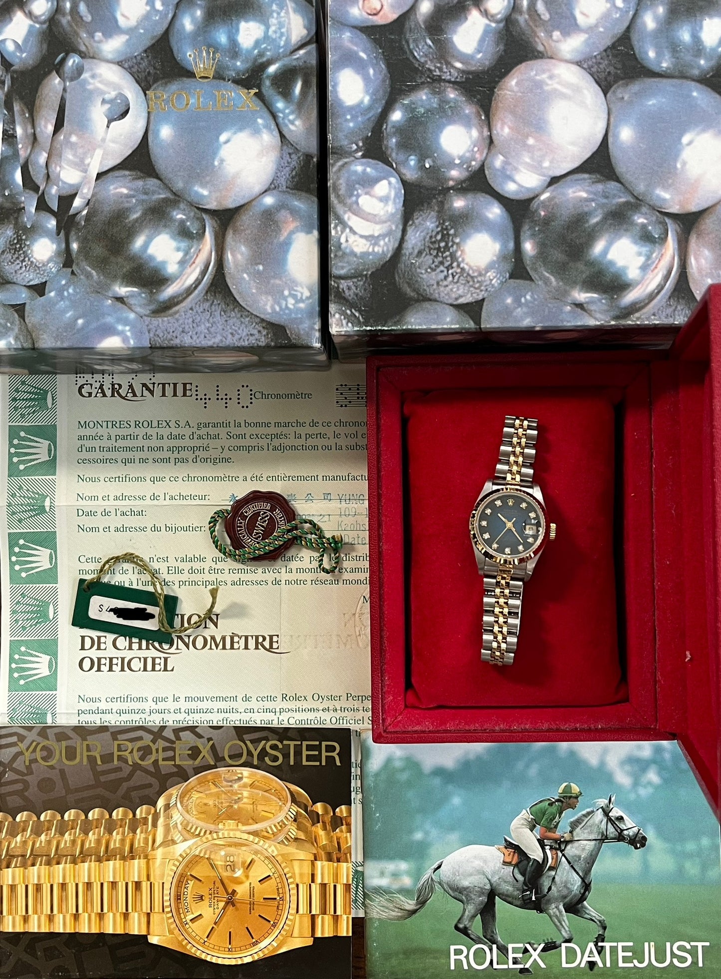 Rolex Lady Datejust 26mm Ref.69173 Box & Papers “Blue Vignette Diamond Dial”