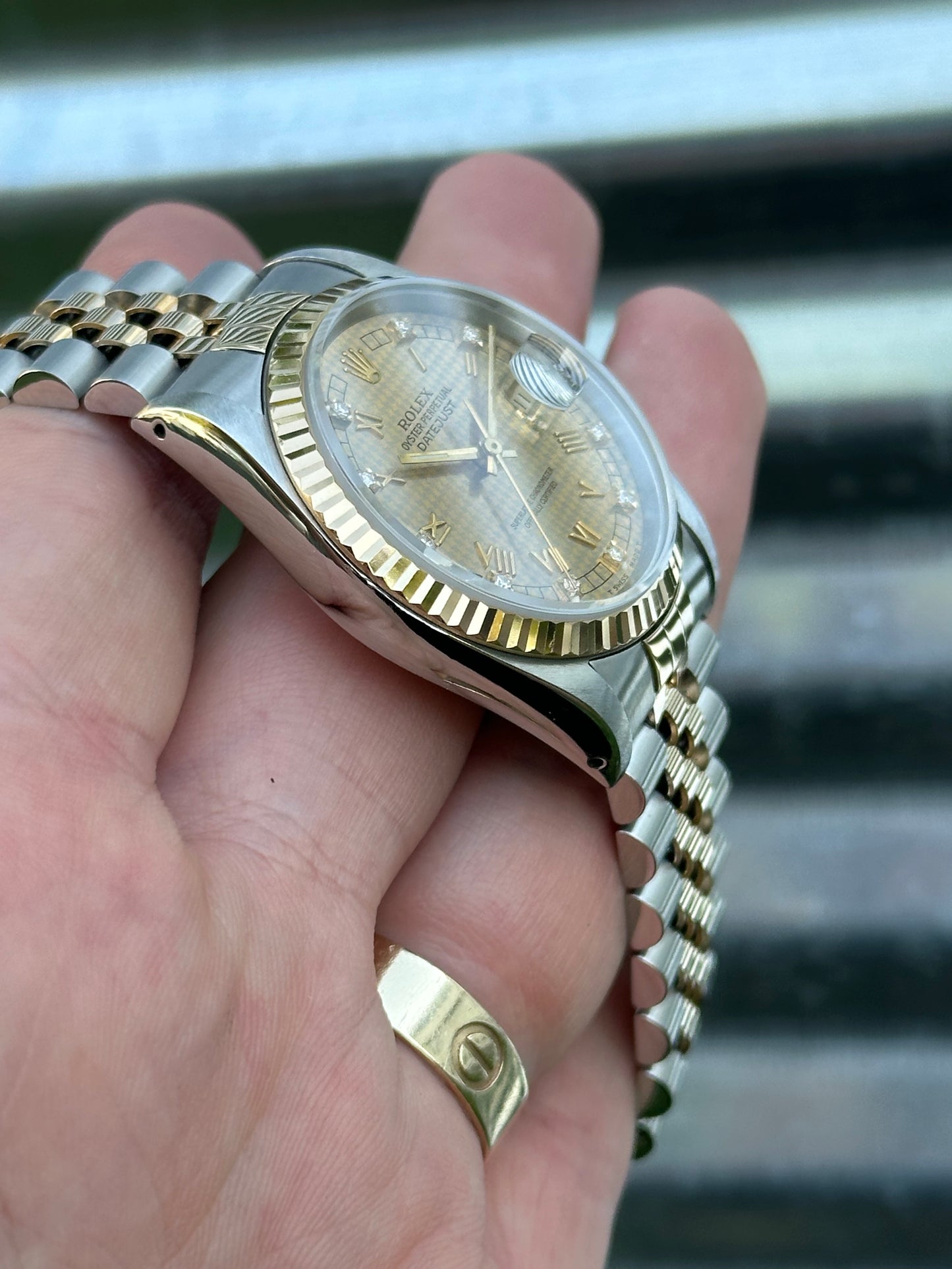 Rolex Datejust 36mm Ref.16233 Box & Papers “Houndstooth Dial”
