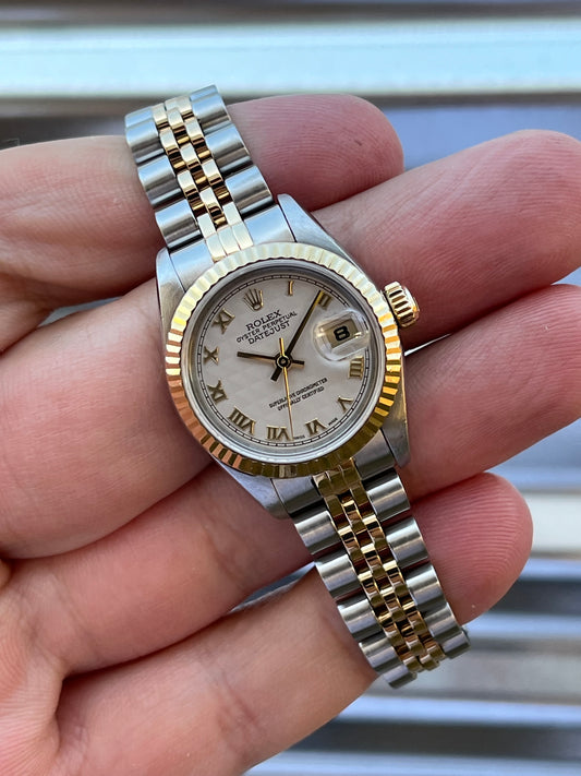 Rolex Datejust 26mm Ref.69173 Ivory Pyramid Dial Box & Papers