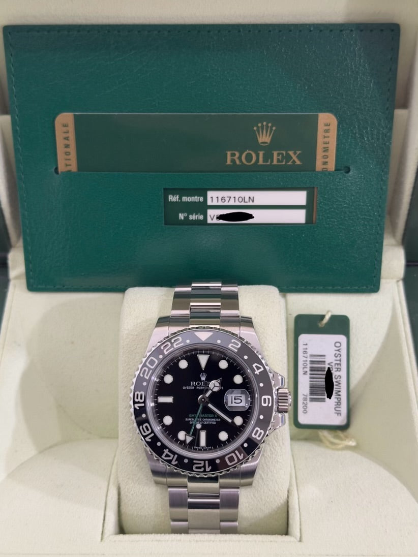 Rolex GMT Master II “Green Arrow” 40mm Ref.116710LN Box & Card