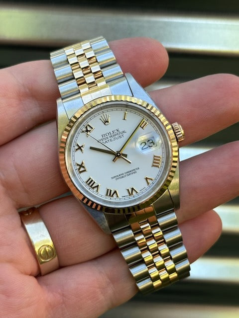 Rolex Datejust 36mm “White Roman Numeral Dial” Ref.16233 Box & Papers