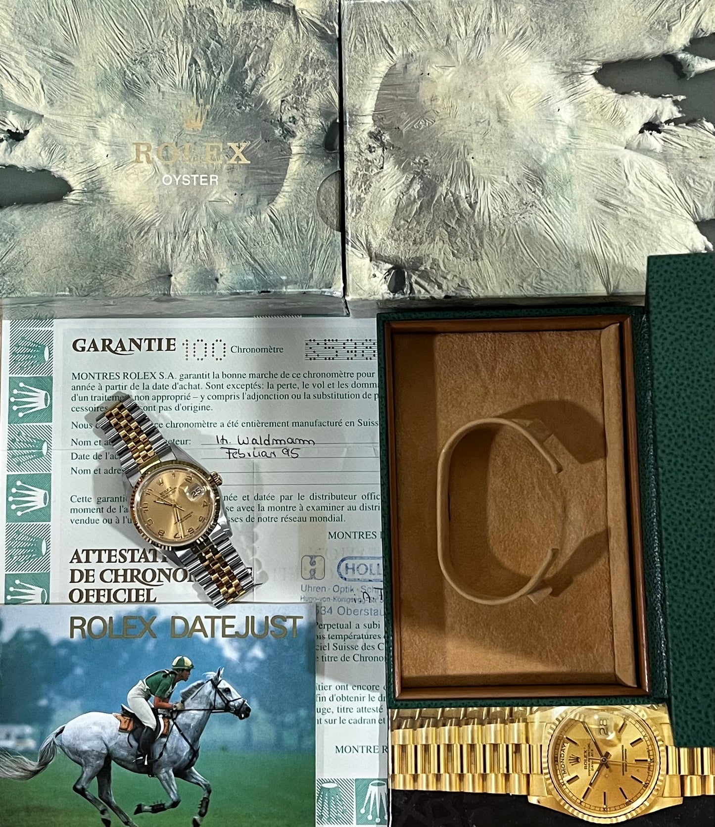 Rolex Datejust 36mm Ref.16233 Arabic Numeral Dial Box & Papers