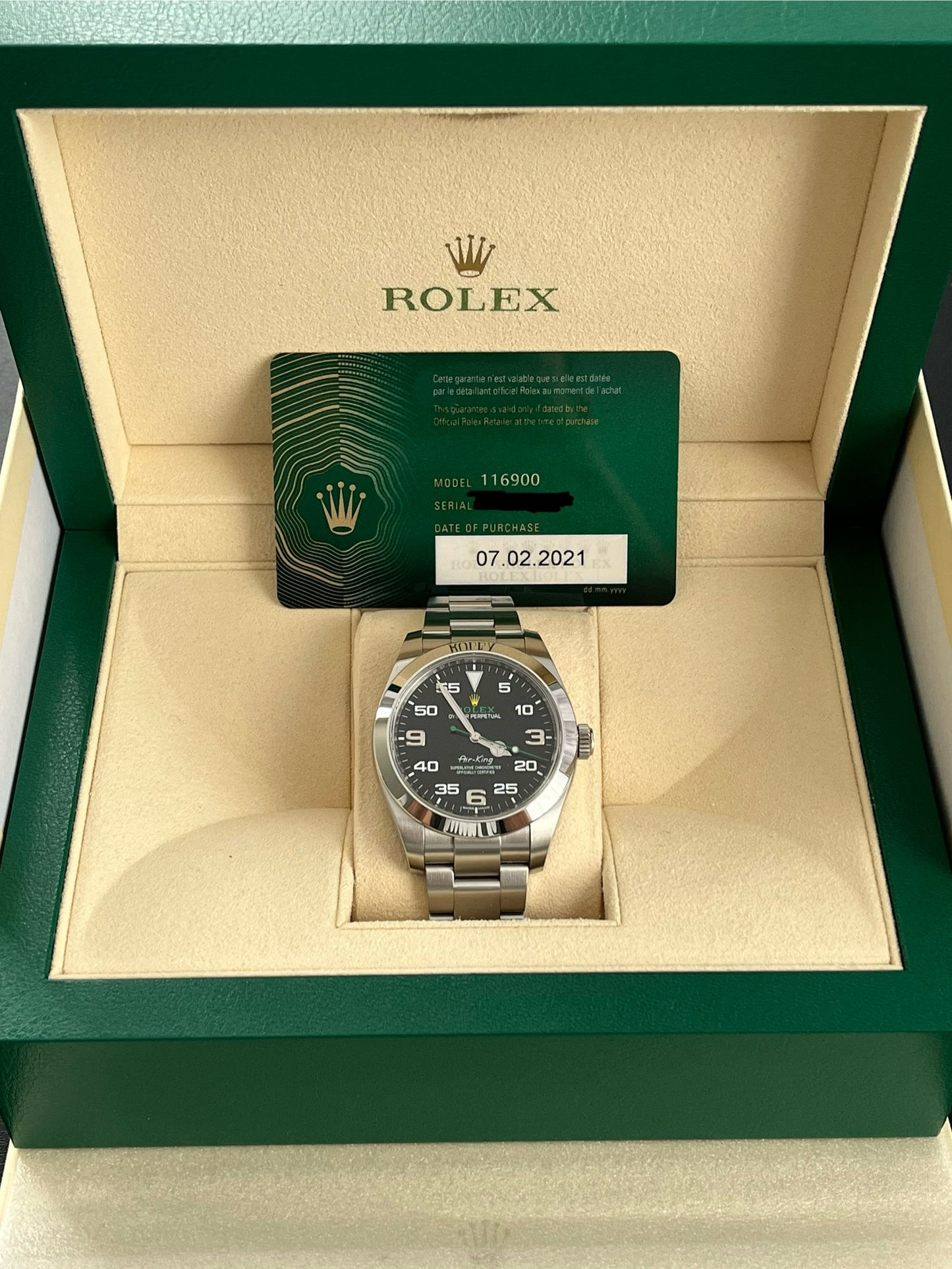 Rolex Air-King 40mm Ref.116900 Box & Card from 2021