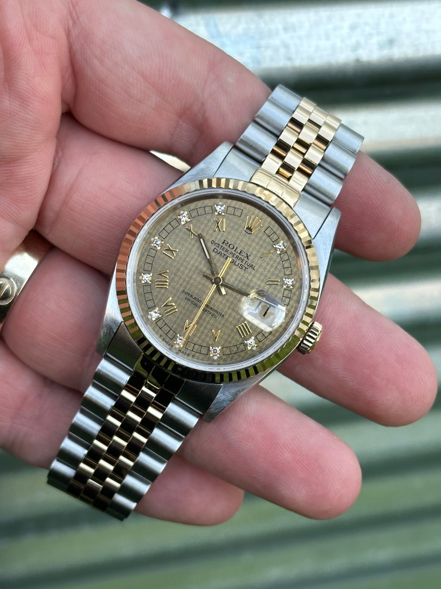 Rolex Datejust 36mm Ref.16233 Box & Papers “Houndstooth Dial”