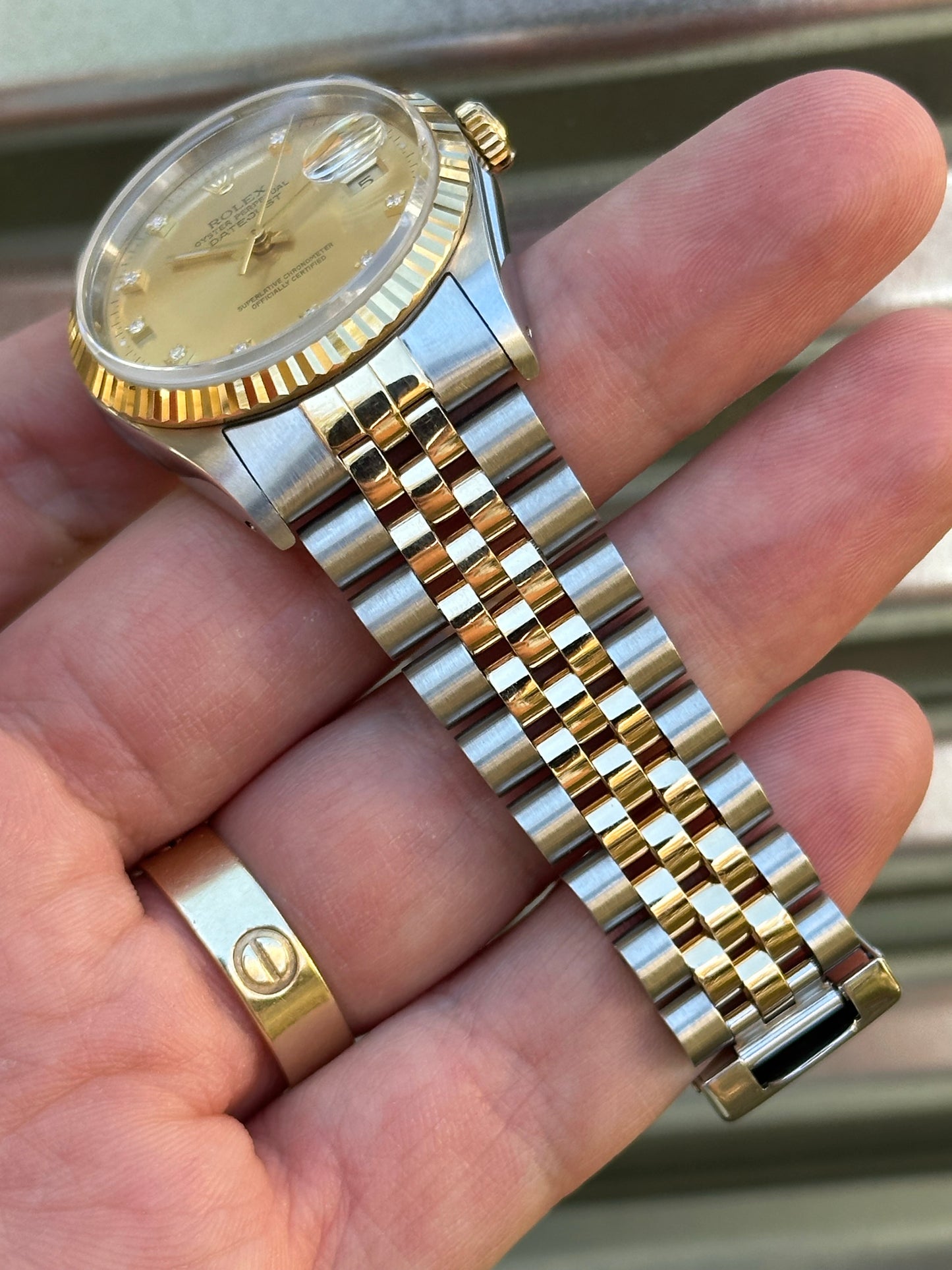 Rolex Datejust 36mm Ref.16233 “Champagne Diamond Dial” Box & Papers