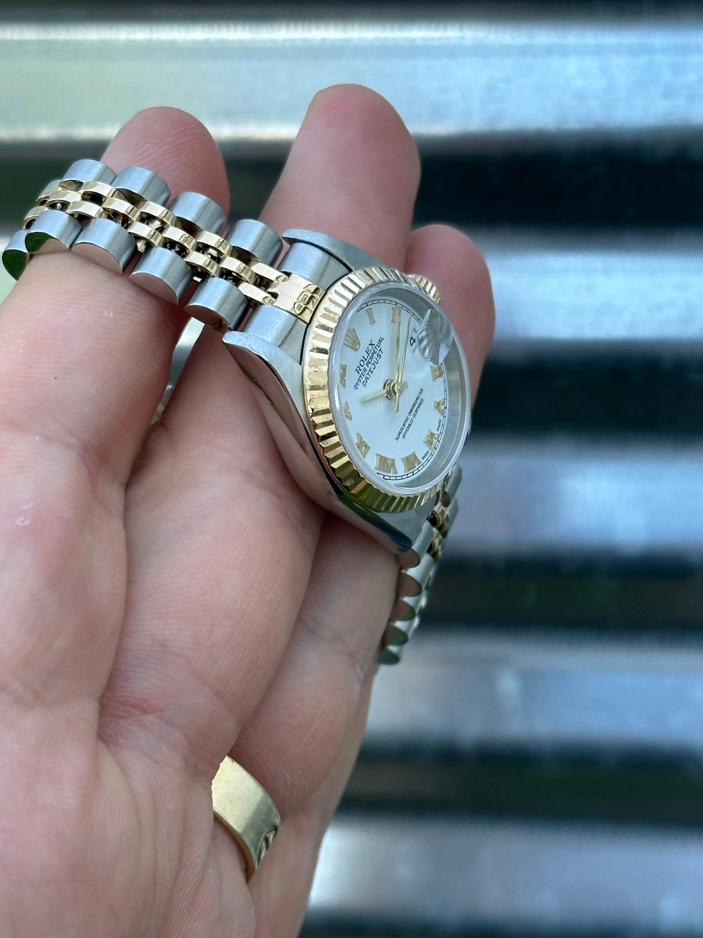Rolex Ladies Datejust 26mm Ref.79173 Box & Papers “White Roman Dial”