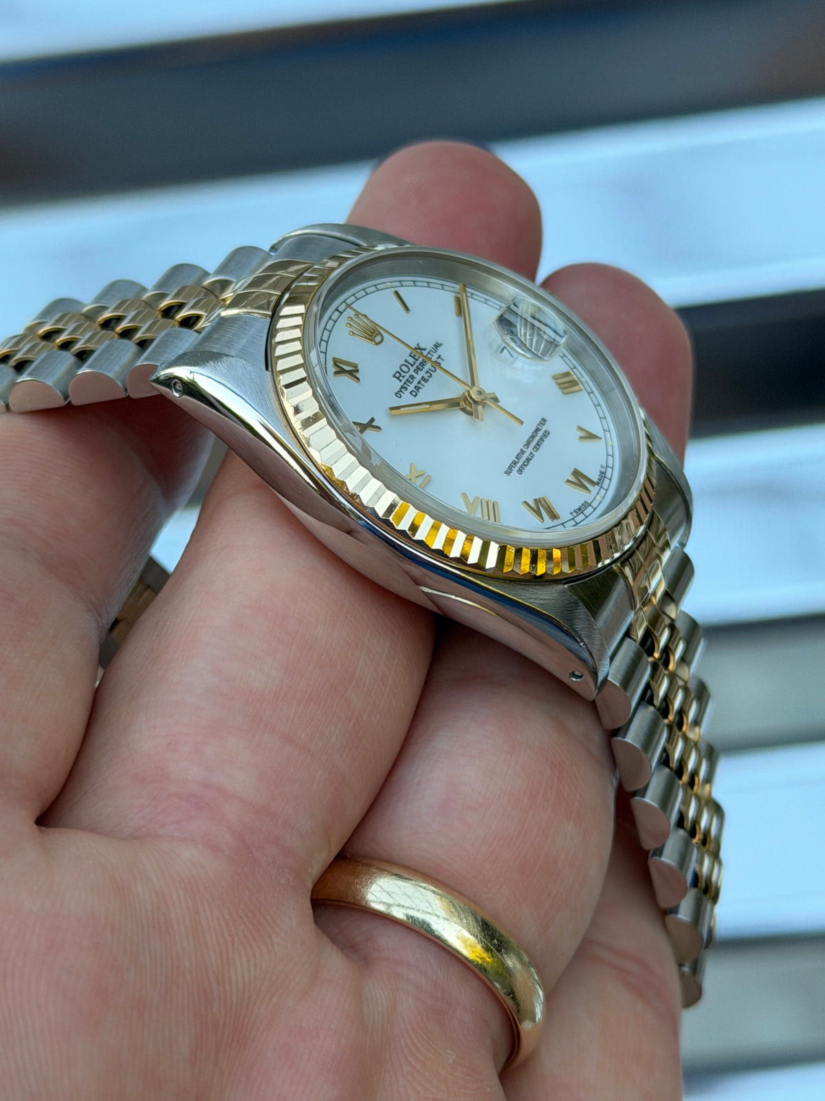 Rolex Datejust “White Roman Numeral Dial” 36mm Ref.16233 Box & Papers