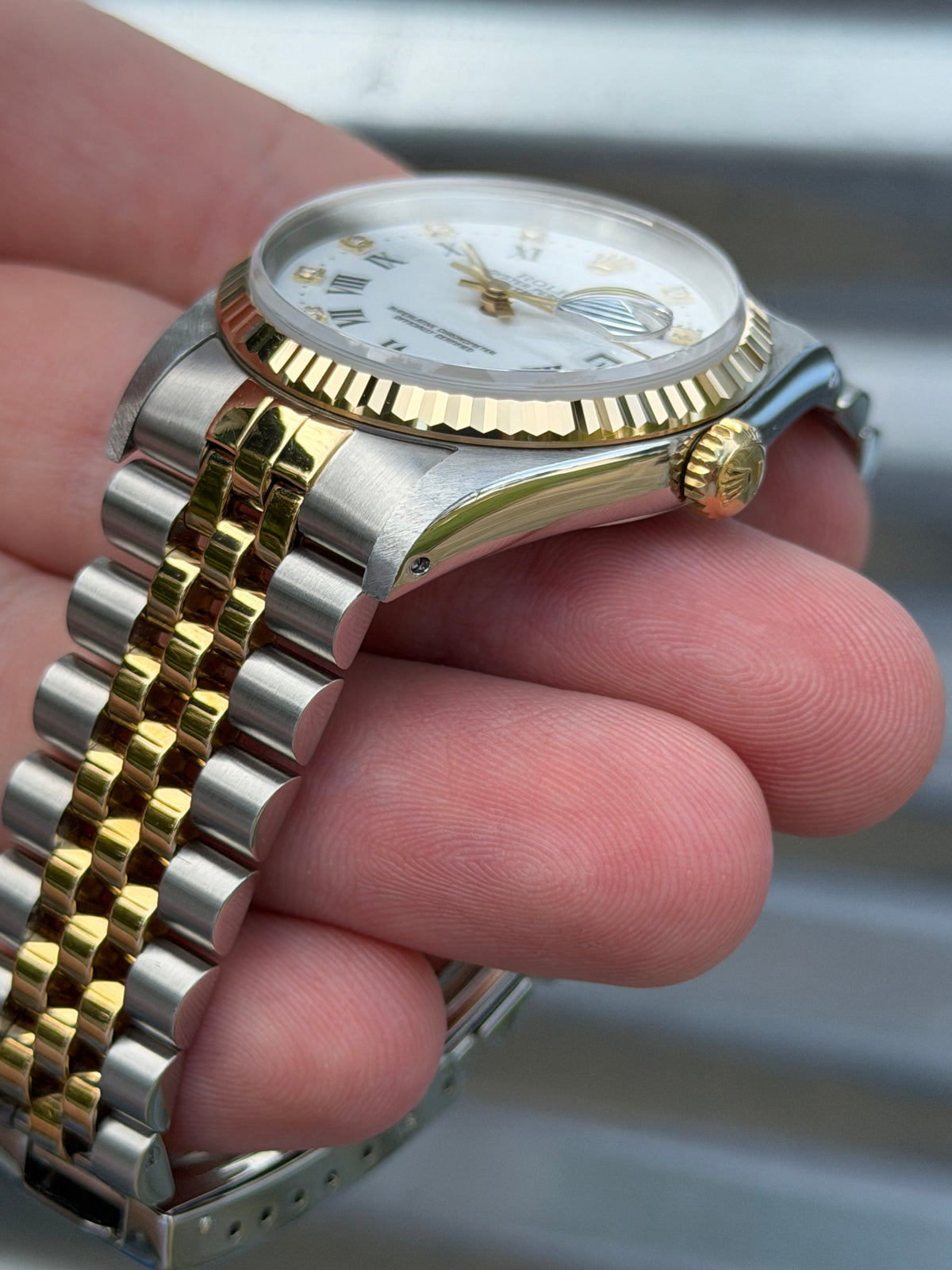 Rolex Datejust 36mm Ref.16233 White Roman Diamond Dial Box & Papers