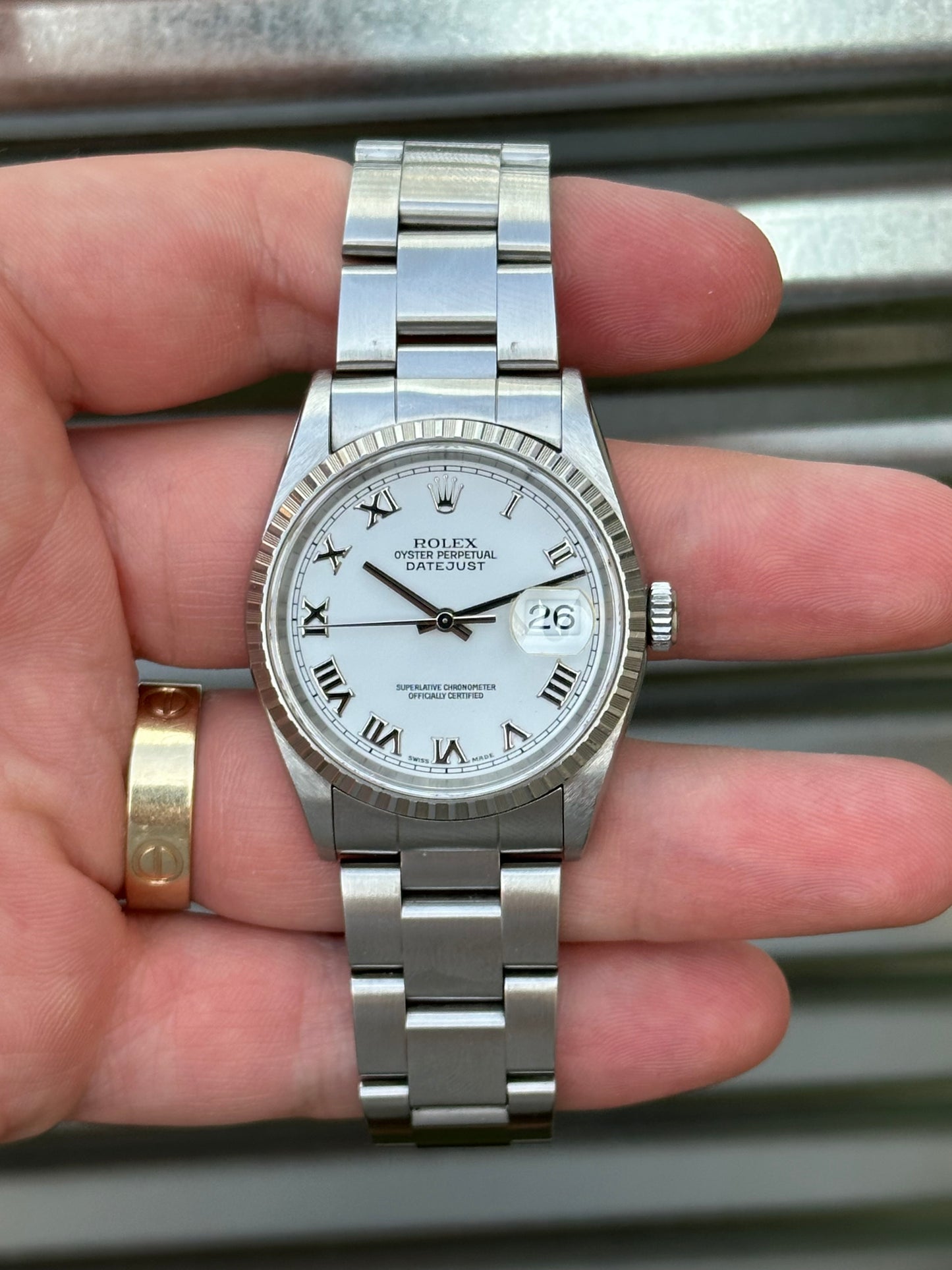 Rolex Datejust 36mm Ref.16220 White Roman Watch Only