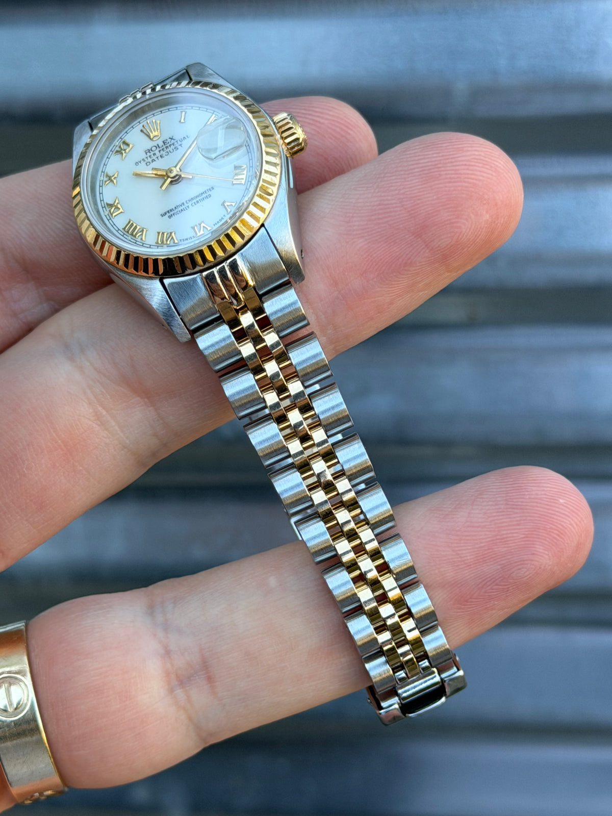 Rolex Ladies Datejust “White Roman Dial” 26mm Ref.69173 Box & Papers