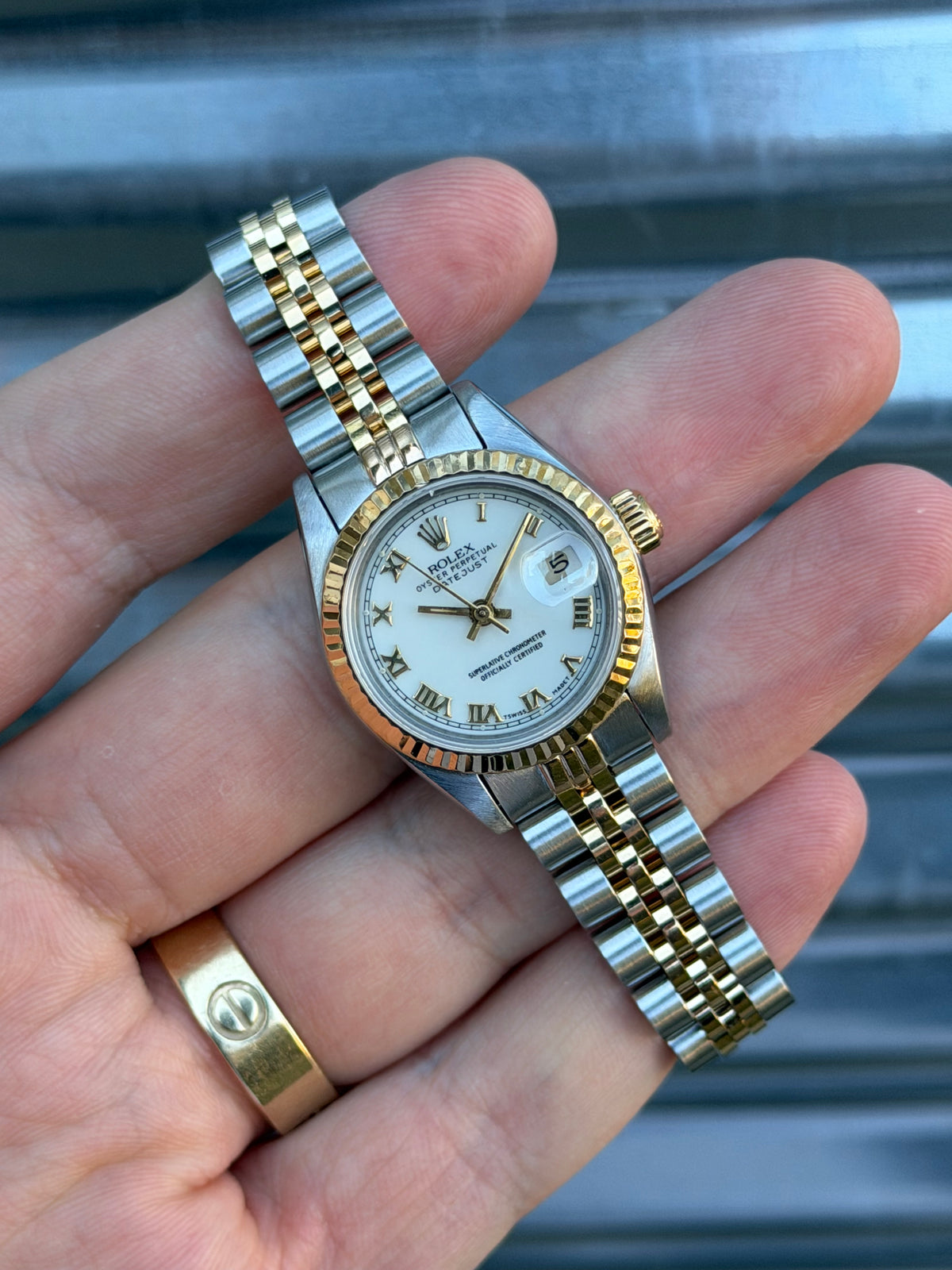 Rolex Ladies Datejust “White Roman Dial” 26mm Ref.69173 Box & Papers