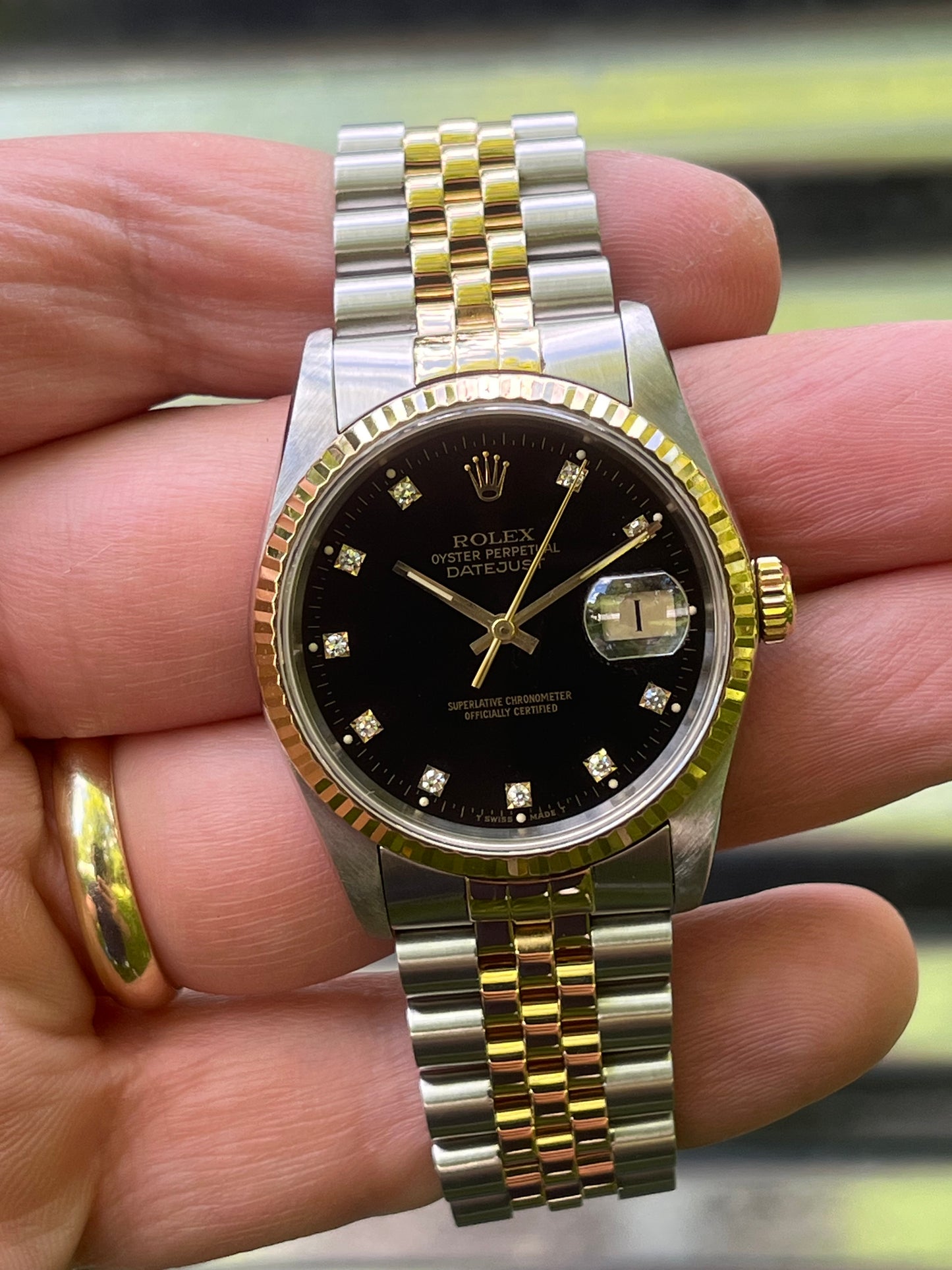 Rolex Datejust 36mm Ref.16233 Box and Papers “Black Diamond Dial”