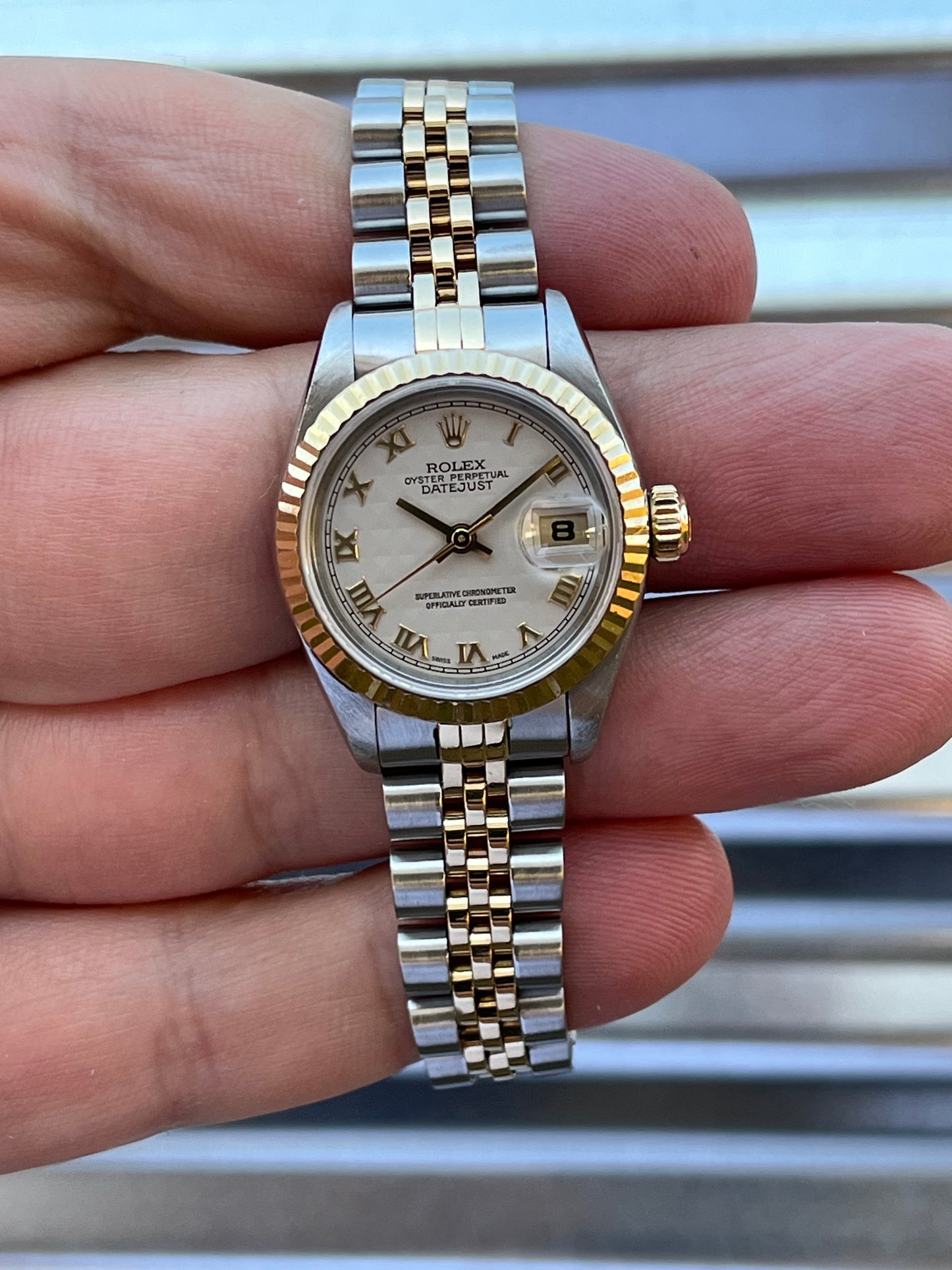 Rolex Datejust 26mm Ref.69173 Ivory Pyramid Dial Box & Papers