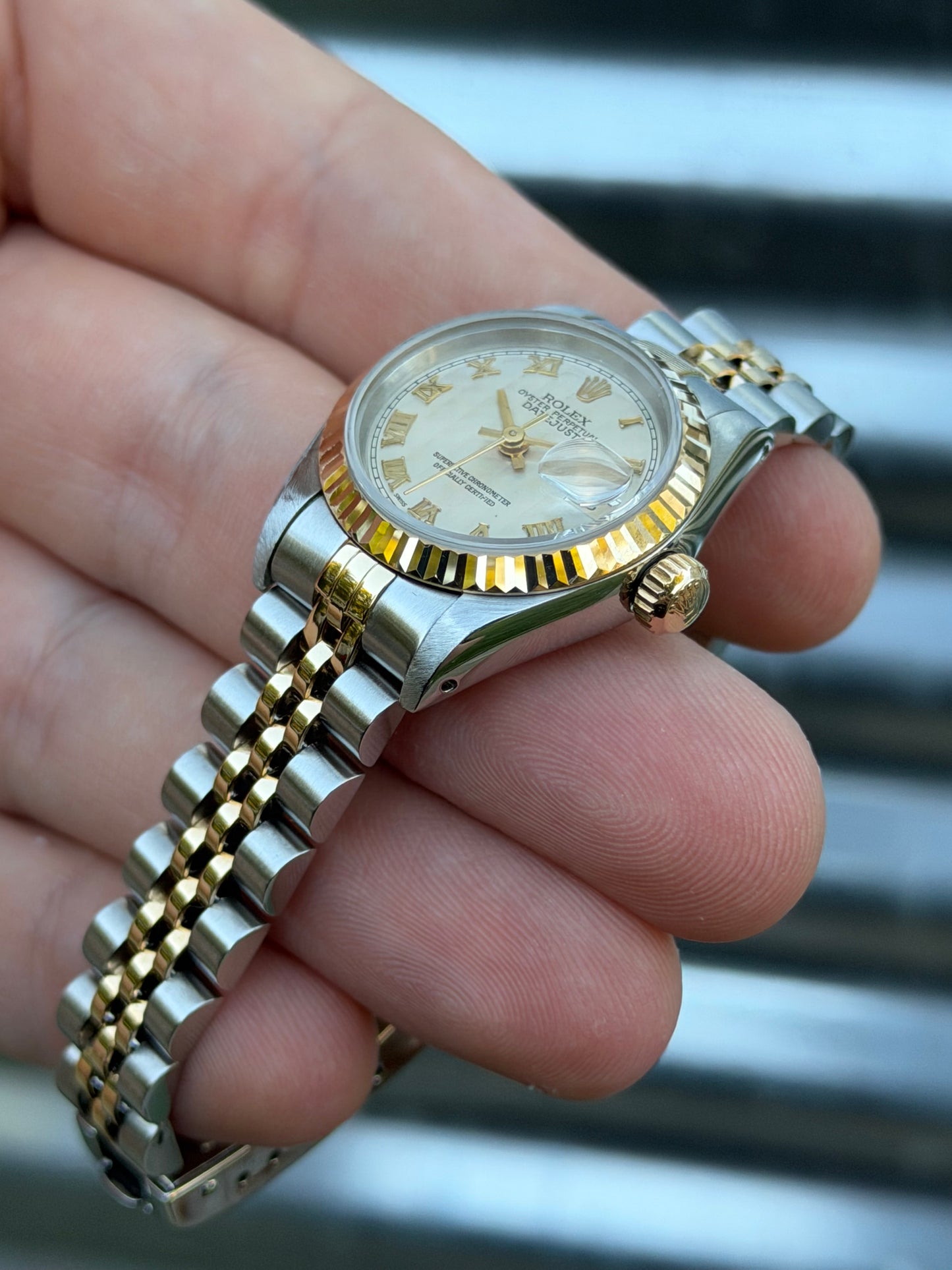 Rolex Ladies Datejust “Pyramid Dial” 26mm Ref.69173 Box & Papers
