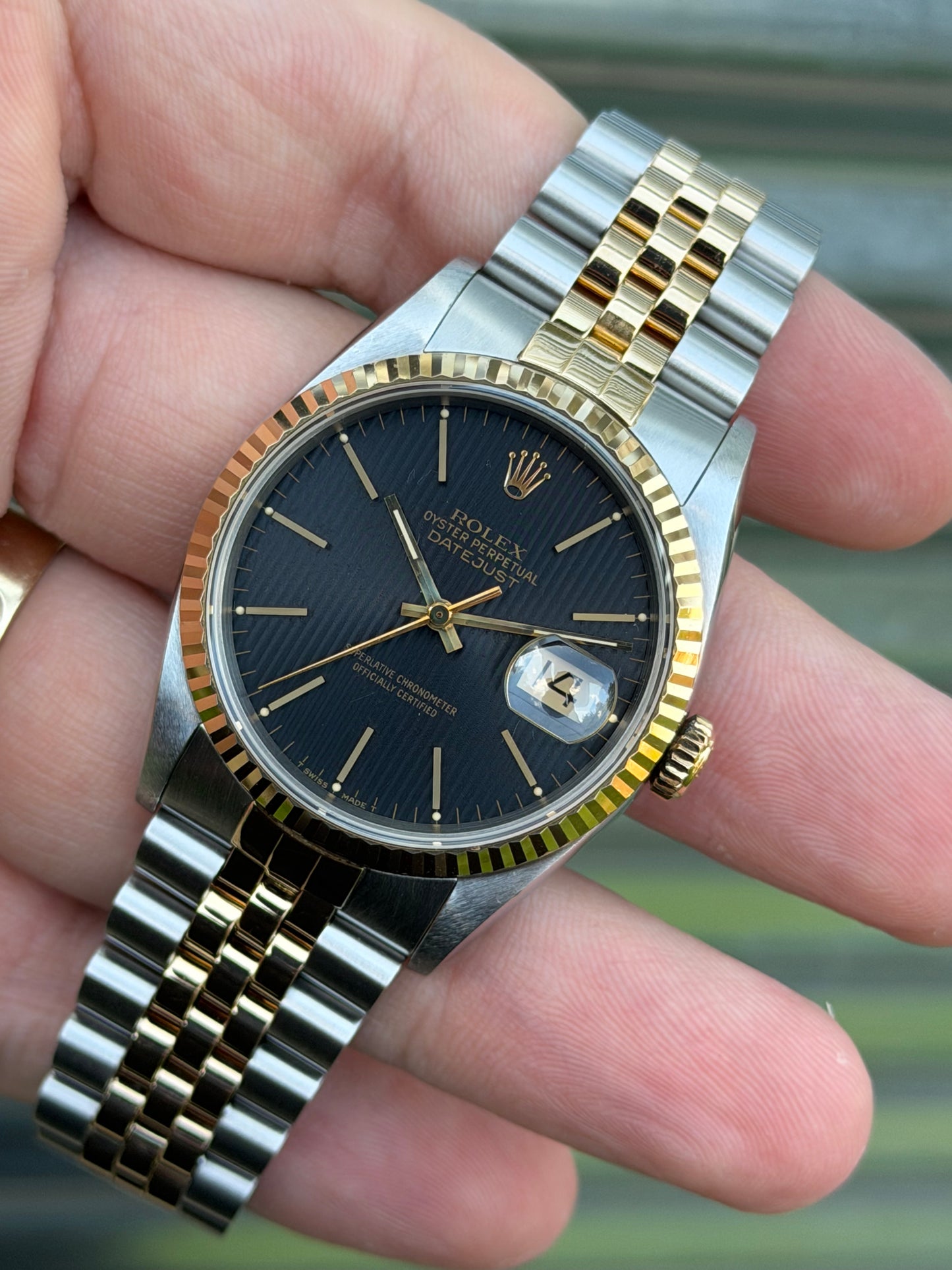 Rolex Datejust 36mm Ref.16233 Box & Papers “Black Tapestry”