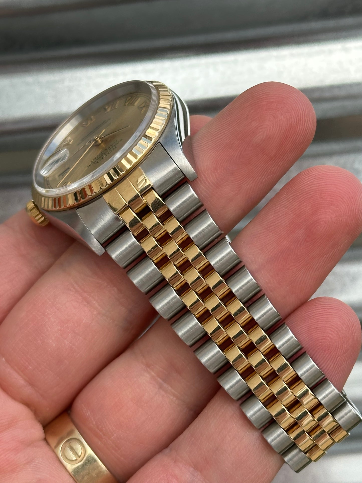 Rolex Datejust 36mm Ref.16233 “Champagne Roman Numeral Dial” Box & Papers