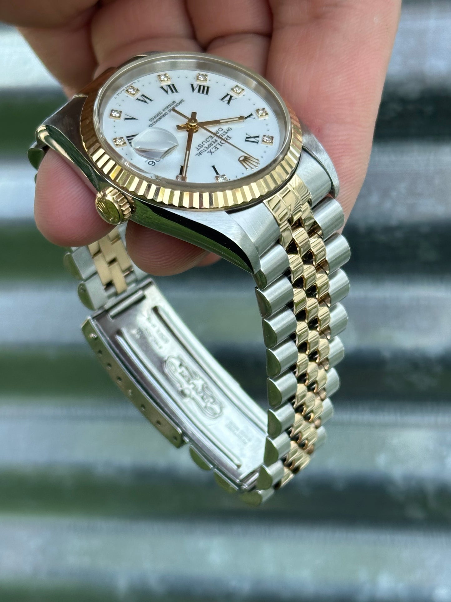 Rolex Datejust 36mm Ref.16233 Box & Papers White Roman Diamond Dial